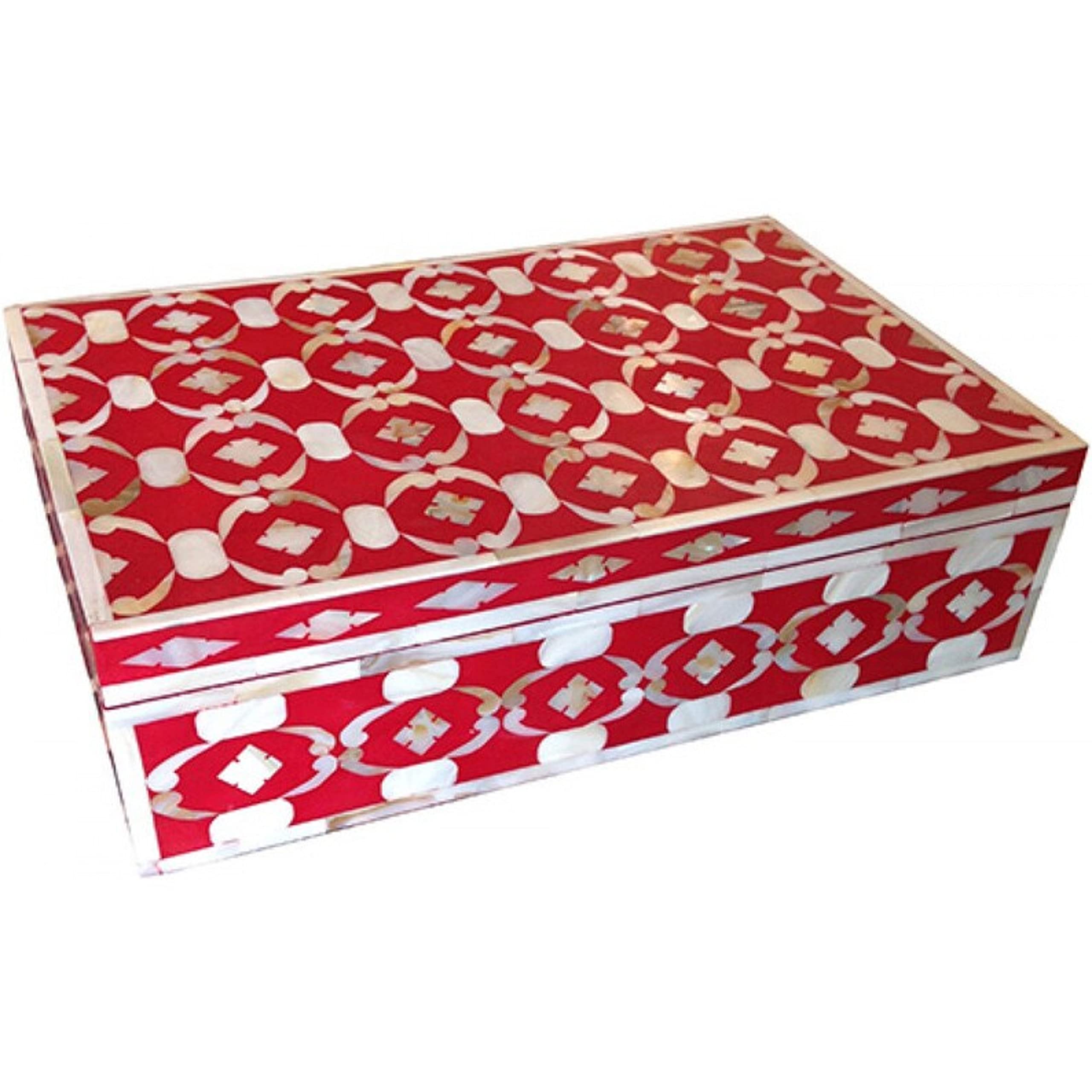 Handmade Bone Inlay Decorative Box - Modern Pattern Home Decor | Jewelry Storage & Gift Box | AAICREATIONS