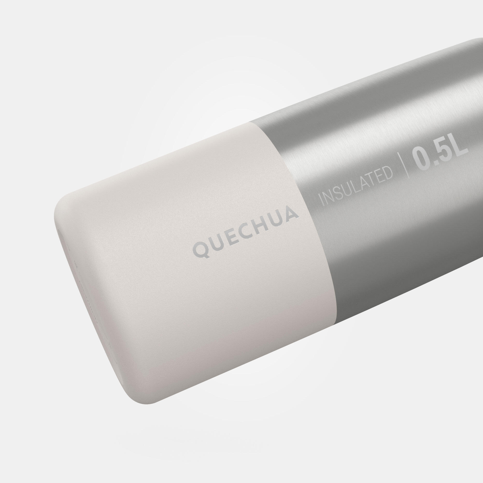 Quechua MH900 Double Wall Insulated 500ml Stainless Steel Water Bottle - Leakproof & BPA Free - Perfect for Hiking, Camping & Outdoor Adventures