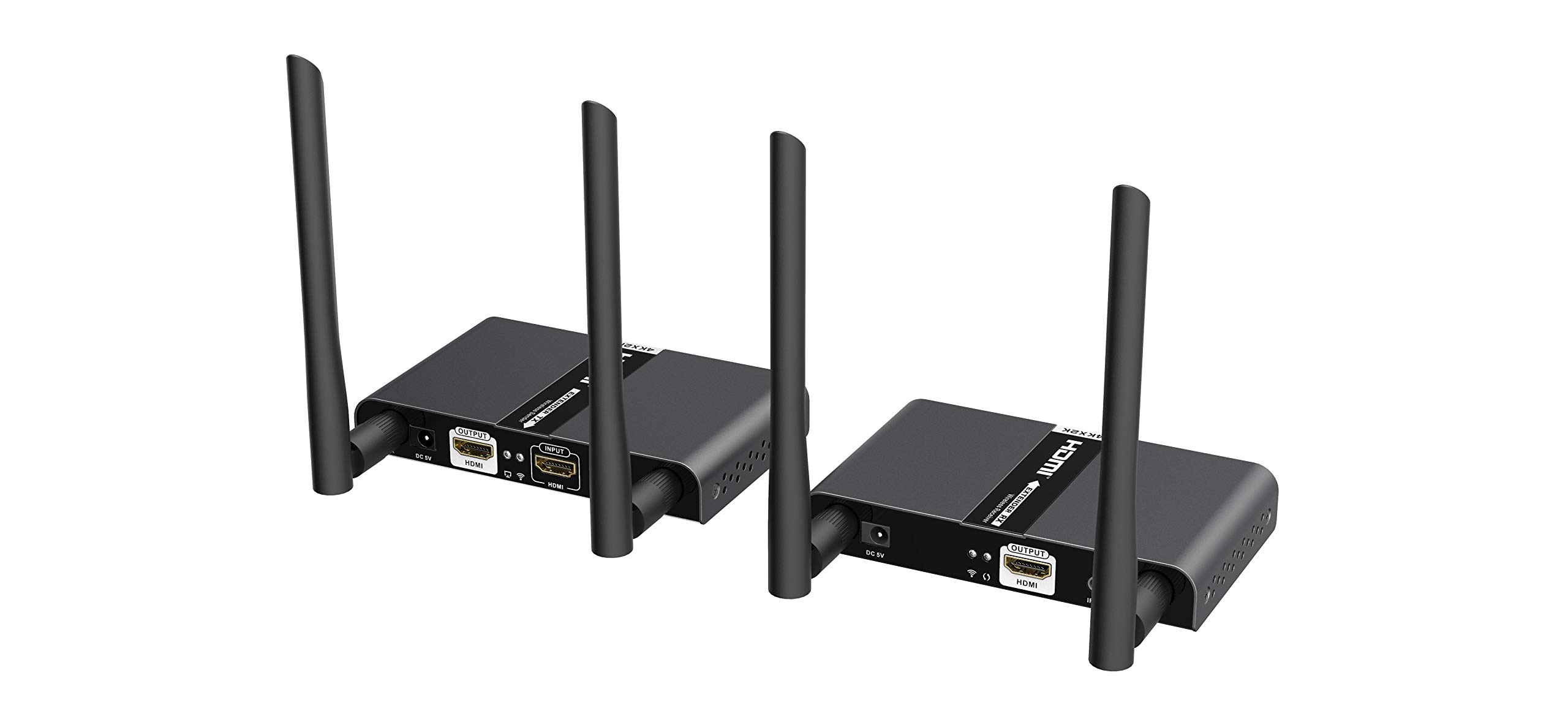 4K Wireless HDMI Transmitter and Receiver 30Hz - 5GHz 10-Channel Video Audio Extender for PC, TV, Projector with Dual Antenna & IR Extension (165ft Range) - Perfect for Home Theater, Gaming, and Office Presentations