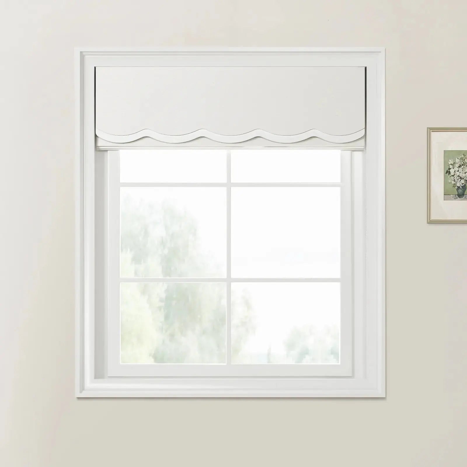 Custom Valanced Day & Night Roman Shade with Cord Lift - Blackout Window Treatment for Bedroom & Living Room