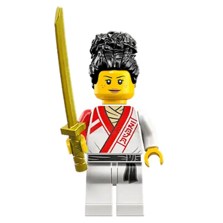 LEGO Minifigure Female Apprentice in White & Red Gi with Black Hair - Perfect for LEGO Ninjago Collections, DIY Scenes & Gift Giving