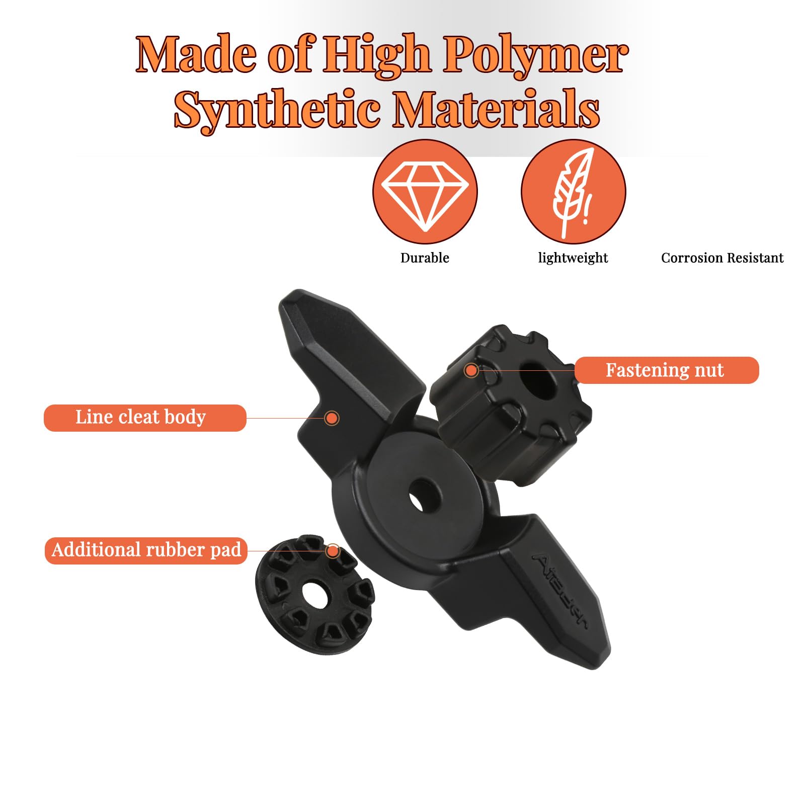Heavy Duty Kayak Anchor Cleat - Universal Track Mount for Kayaks, Secure Rope Cleat for Kayak Rail Accessories - Perfect for Fishing, Camping & Water Sports