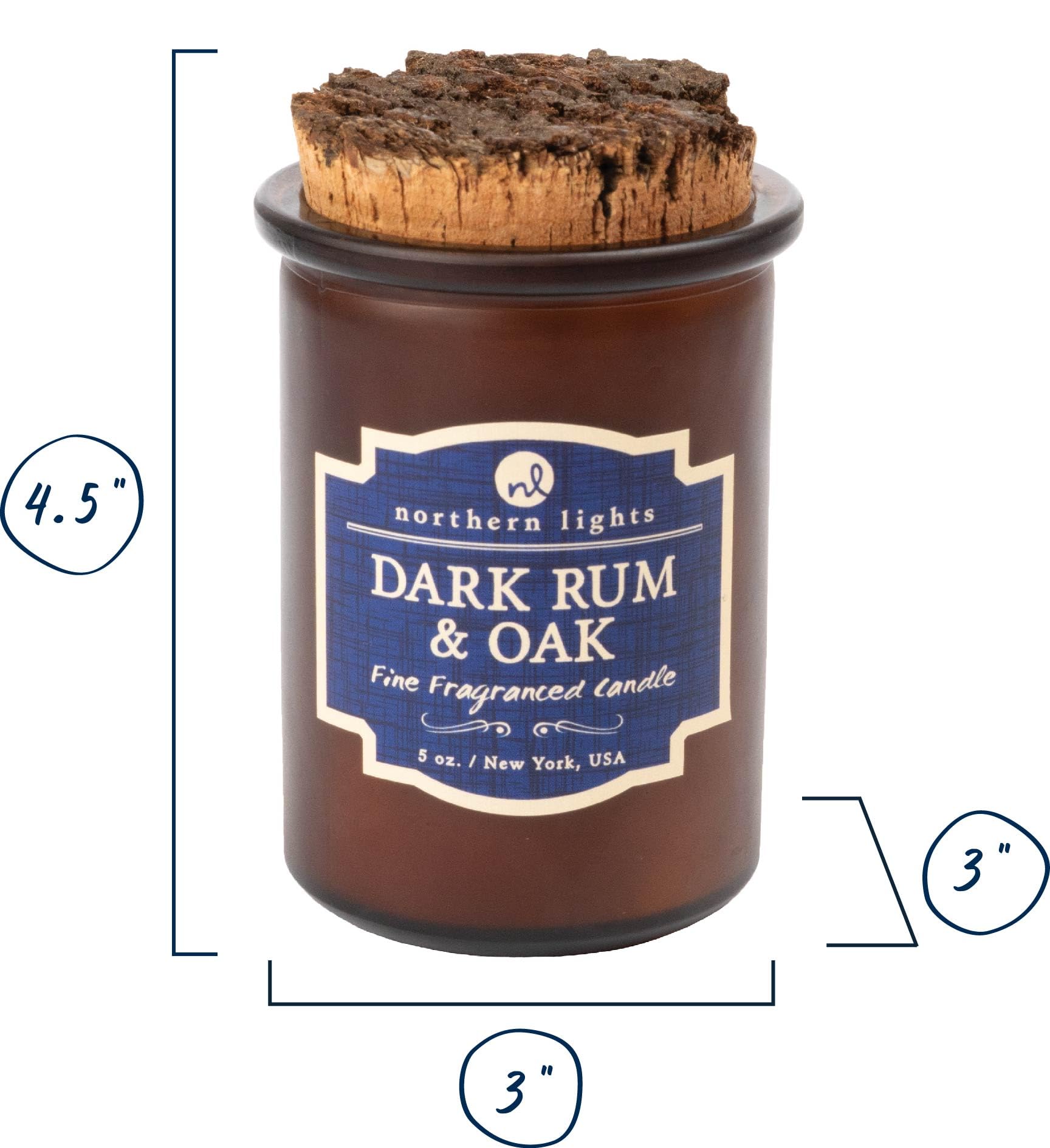 Northern Lights Candles - Dark Rum & Oak Scented Spirit Candles for Meditation, Relaxation & Home Decor - Premium Soy Wax Aromatherapy Candles for Cozy Evenings & Spiritual Practices