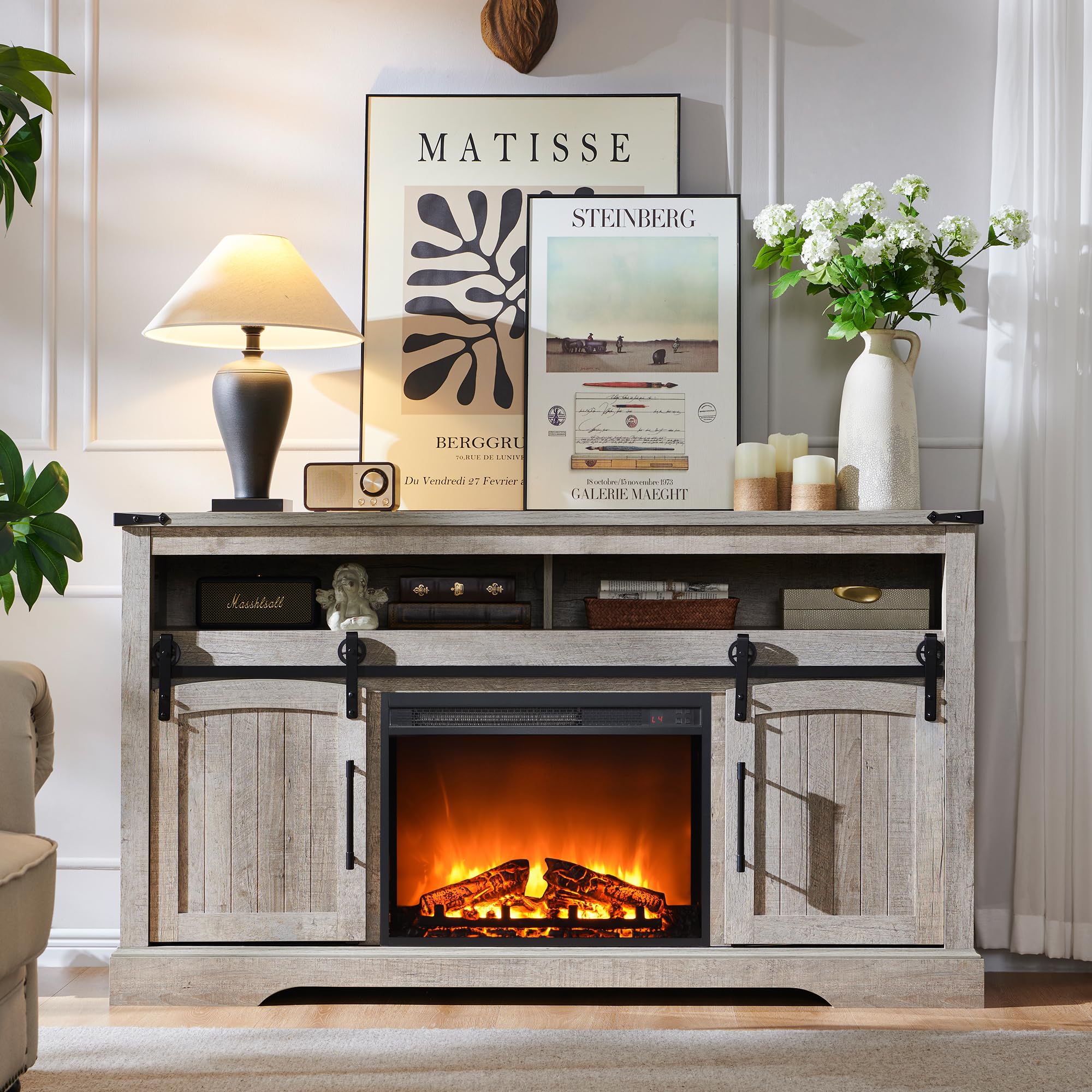 Farmhouse TV Stand for 70+ Inch TV - 33