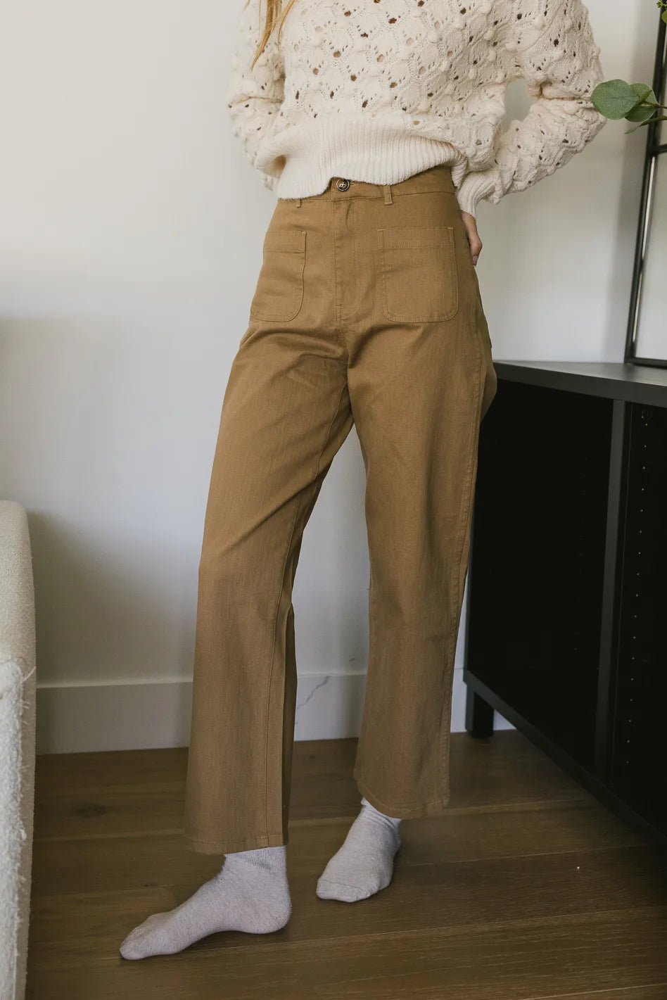 Magnolia Straight Leg Pants for Women - Comfortable Tan Casual Trousers | Perfect for Office, Travel & Everyday Wear | FINAL SALE