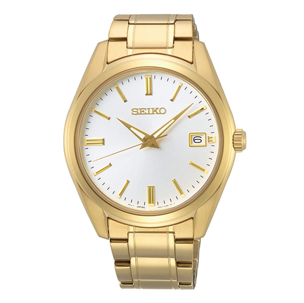 Seiko Men's SUR314 Two-Tone Stainless Steel Japanese Quartz Watch with Gold-Tone Bracelet – Elegant Dress Watch for Business, Formal & Casual Wear