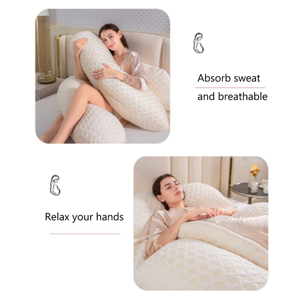 55in Pregnancy Pillow for Women - Full Body Support for Back, Legs, Neck & Hip Pain Relief - Removable Washable Cover - Perfect for Sleeping, Nursing & Maternity Comfort