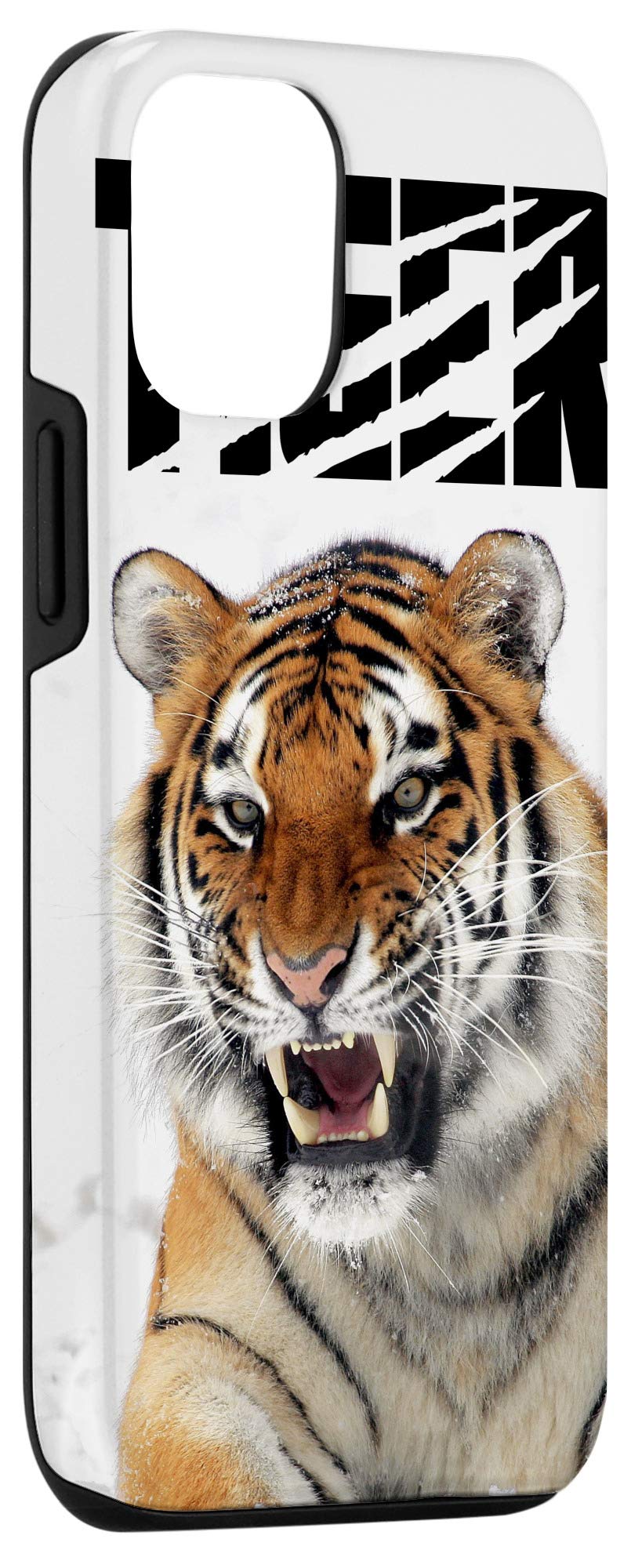 iPhone 12/12 Pro Case - Roaring Tiger Snow Winter Animal Design Protective Phone Cover for Outdoor Adventures & Nature Photography Enthusiasts