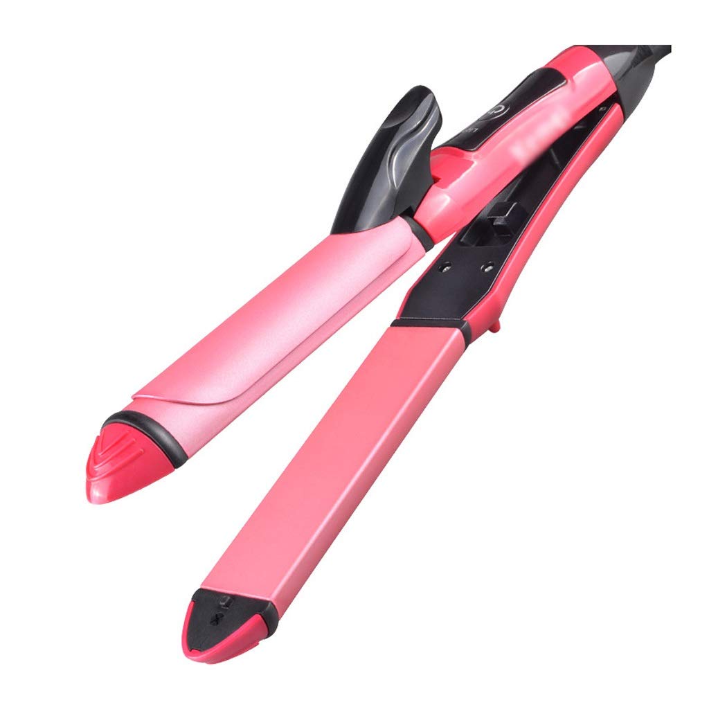QQCCK 2-in-1 Tourmaline Ceramic Hair Curler & Straightener - Dual Styling Iron for Smooth or Wavy Hair - Perfect for Home, Travel & Salon Use