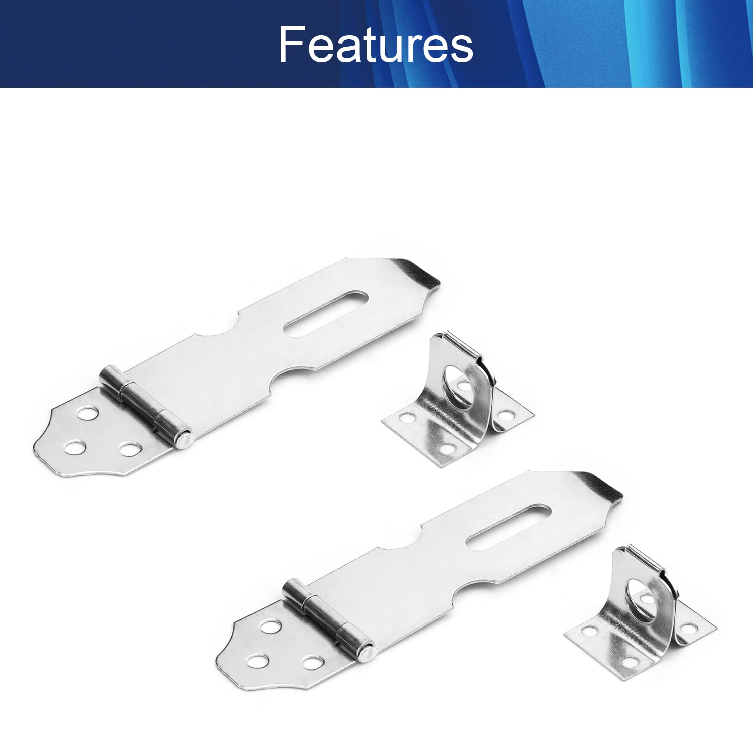 Stainless Steel Knob Hasp Lock with Keys - 5PCS Set for Small Doors, Cabinets, File Drawers & Freezer Security (128mm/5
