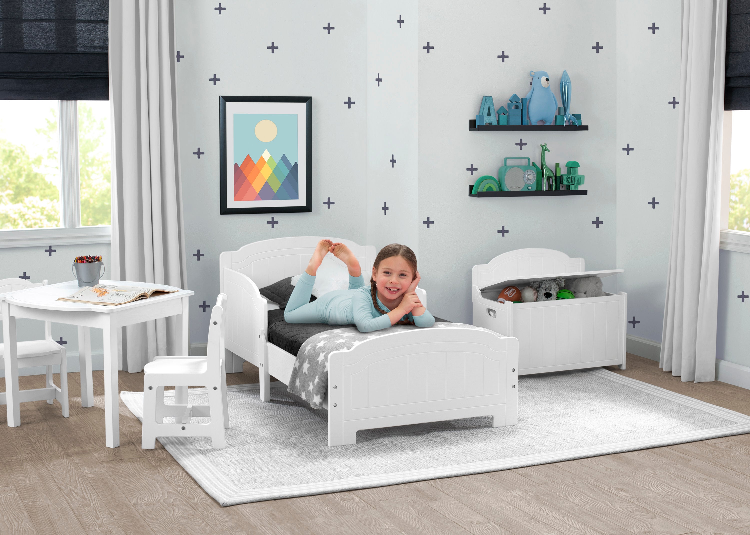 Premium Newport Wood Toddler Bed - Safe & Sturdy Convertible Kids Bed for Boys & Girls - Perfect for Nursery, Daycare, or First Big Kid Bed Transition