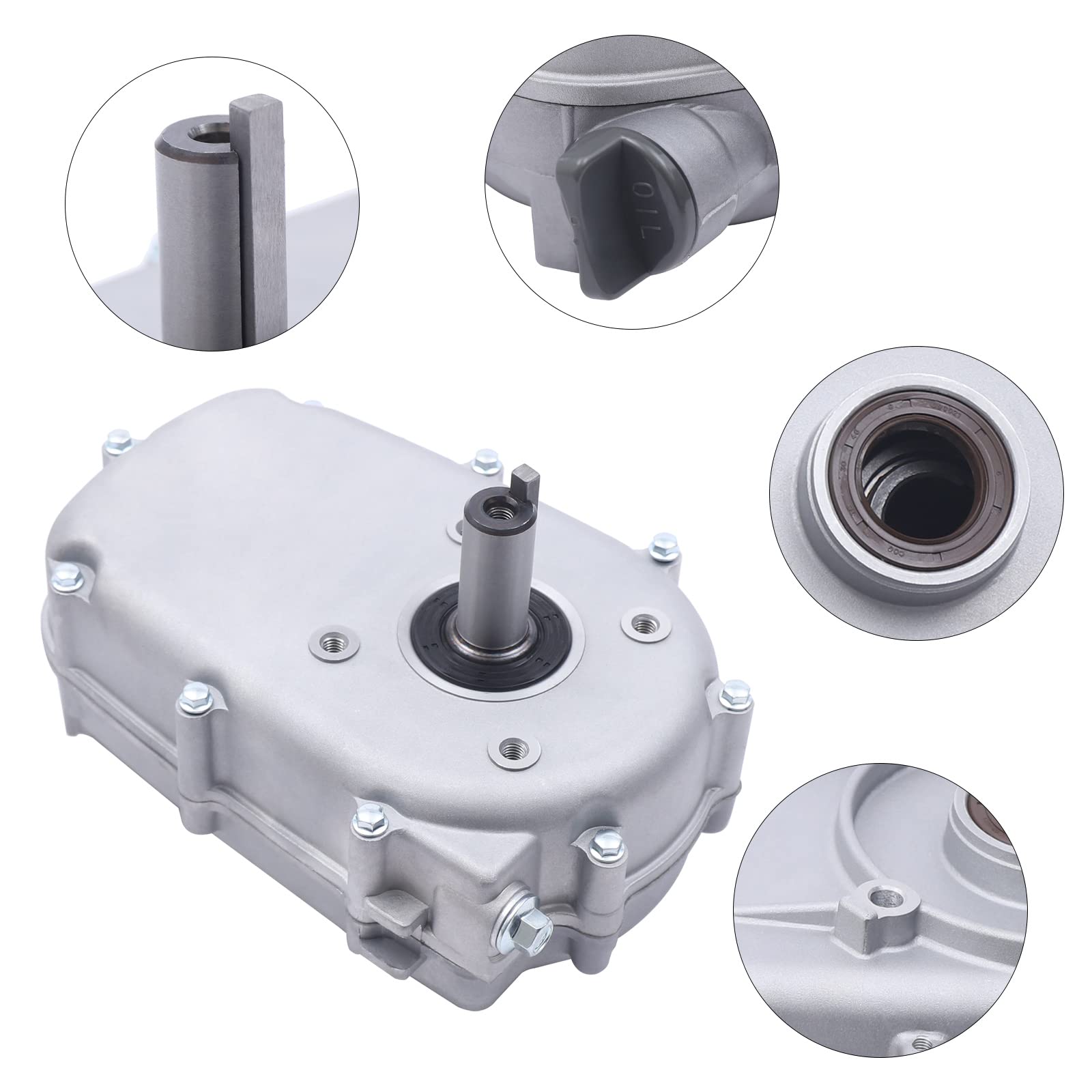 Gear Reduction Box with Internal Clutch for Honda GX270 13HP Engine - 1/2 Speed Reduction, Silver - Perfect for Power Equipment, Agricultural Machinery & Industrial Applications