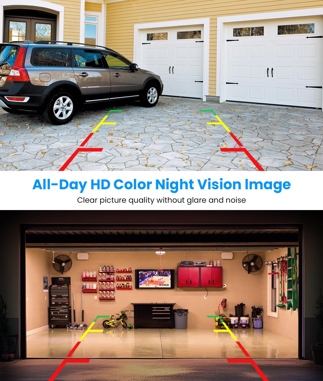 AUTO-VOX W7Pro 5 Inch HD Wireless Backup Camera System with Stable Digital Signal & Dual Channel Color Night Vision - Easy Install Rear View Camera for Car, SUV, Pickup Truck, Van | Perfect for Parking, Reversing & Night Driving Safety