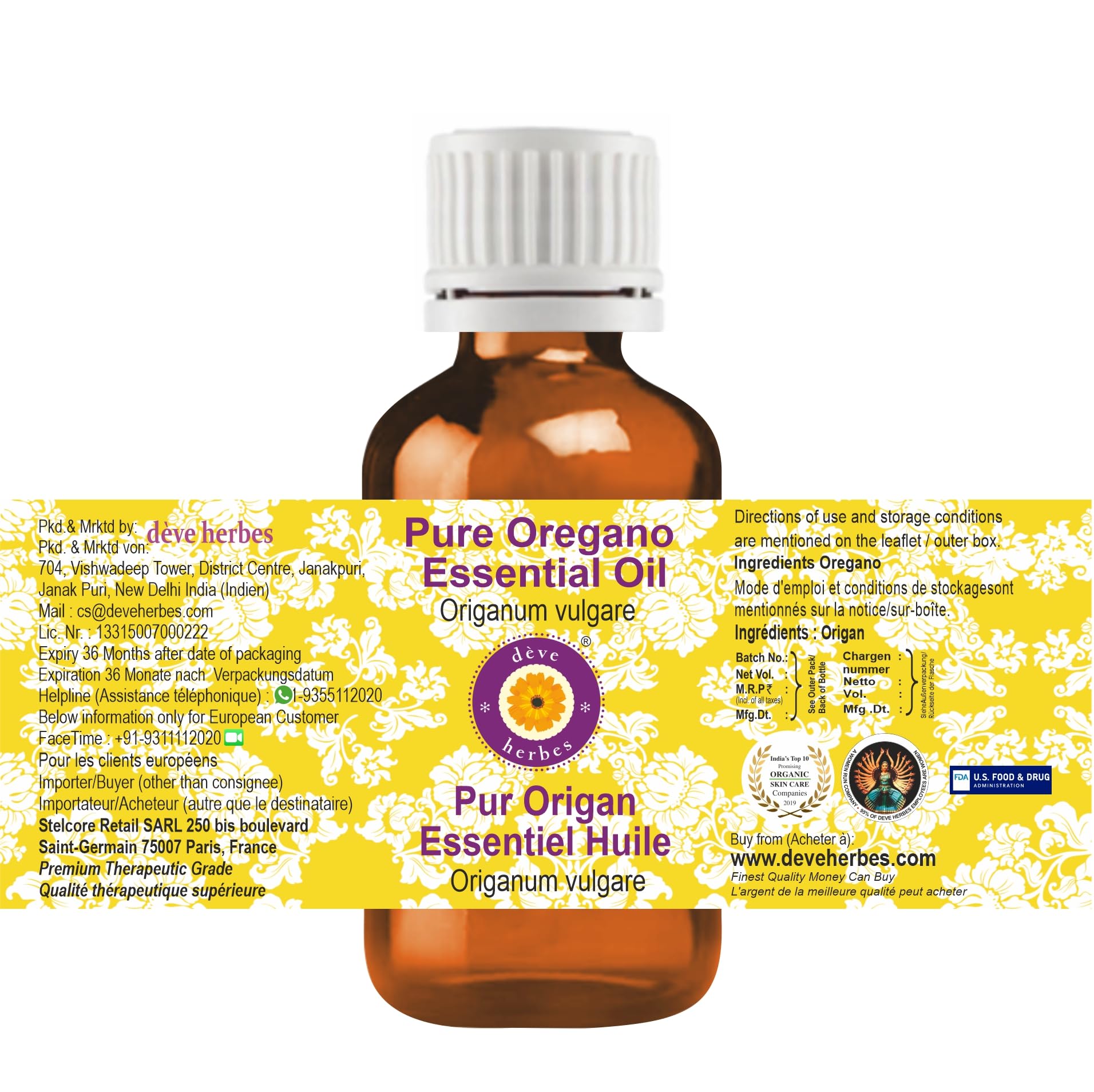 Pure Oregano Essential Oil (Origanum vulgare) - 100% Natural, Steam Distilled - 3-Pack (100ml Each) for Aromatherapy, Skin Care & Immune Support - Perfect for Diffusers, Massage & DIY Recipes