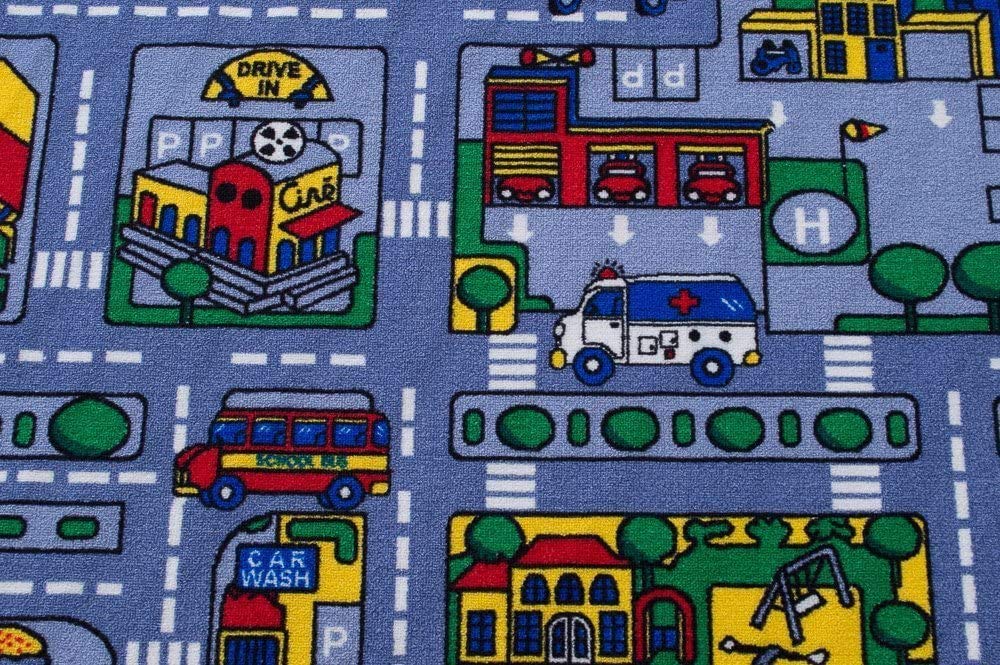 Kids Carpet Playmat Rug - Interactive City Map Design for Toy Car Racing - Non-Slip Floor Mat for Toddlers Boys & Girls - Perfect for Bedroom, Playroom & Living Room - Educational Play Mat for Preschool Learning & Imaginative Play