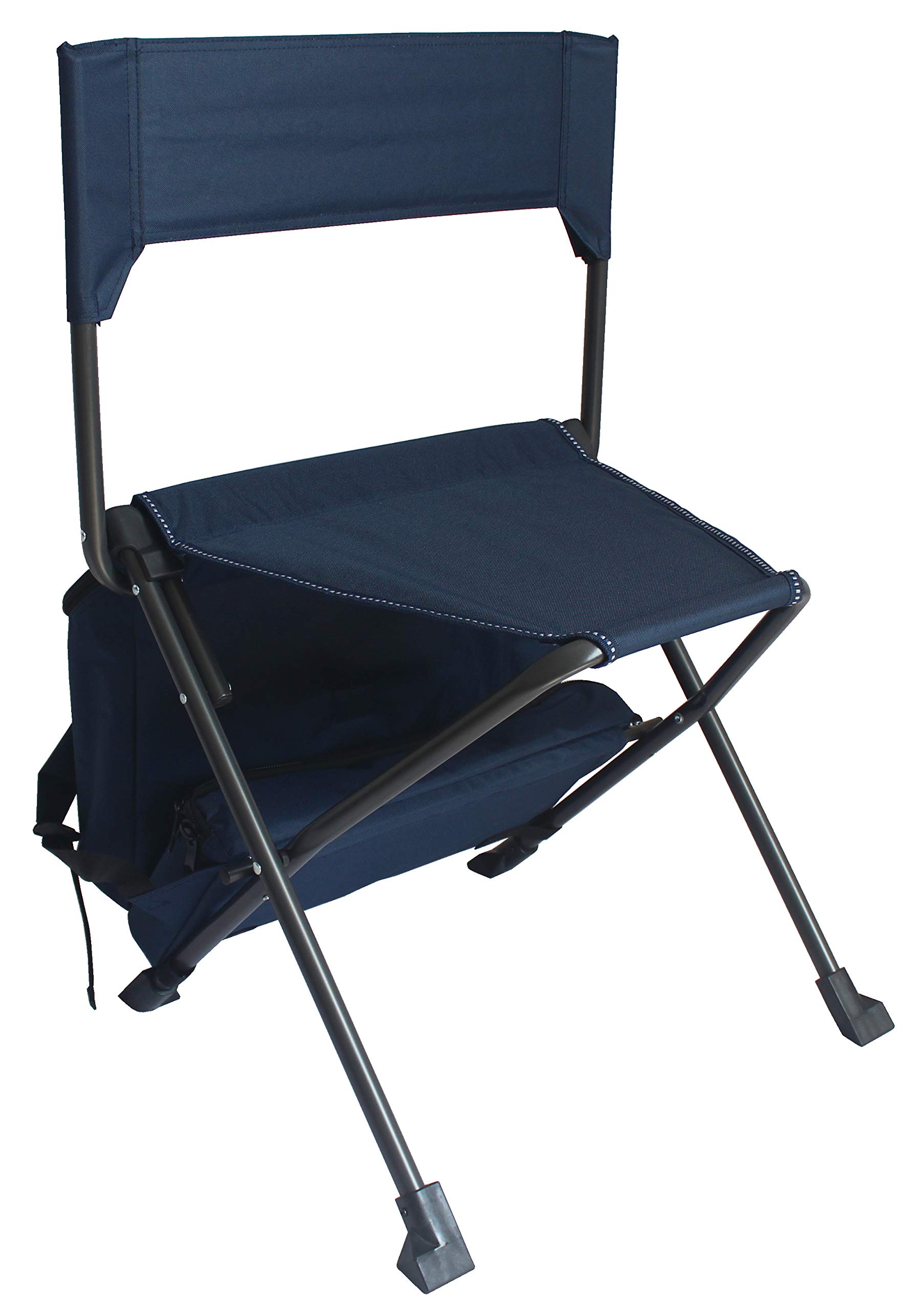 Zenithen Limited Portable Foldable Backpack Chair - Lightweight Camping Chair for Hiking, Outdoor Recreation, Sporting Events & Beach - Compact Folding Design with Carry Strap (Dark Blue, 1 Pack) - Perfect for Camping, Picnics, Tailgating & Backyard Relaxation
