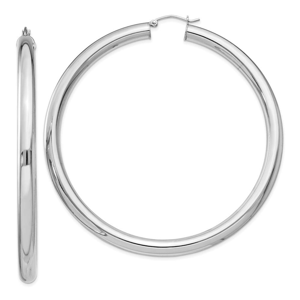 925 Sterling Silver Rhodium-Plated 5mm Polished Hoop Earrings for Women - Hypoallergenic, Durable & Shiny - Perfect for Everyday Wear, Parties & Gifts