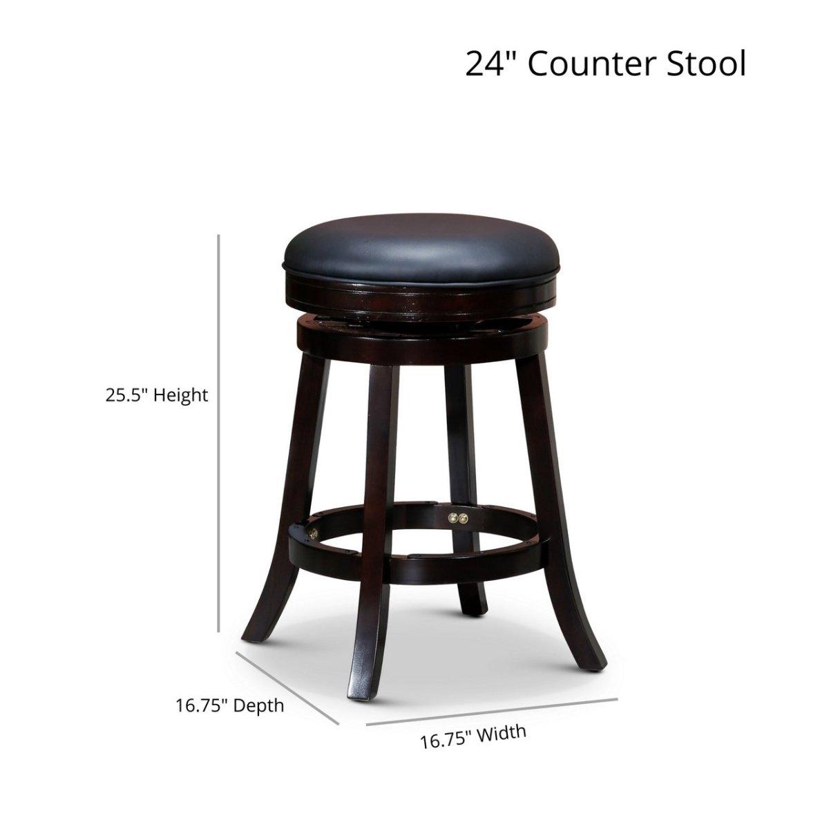 Premium Backless Fabric Swivel Stool - 24