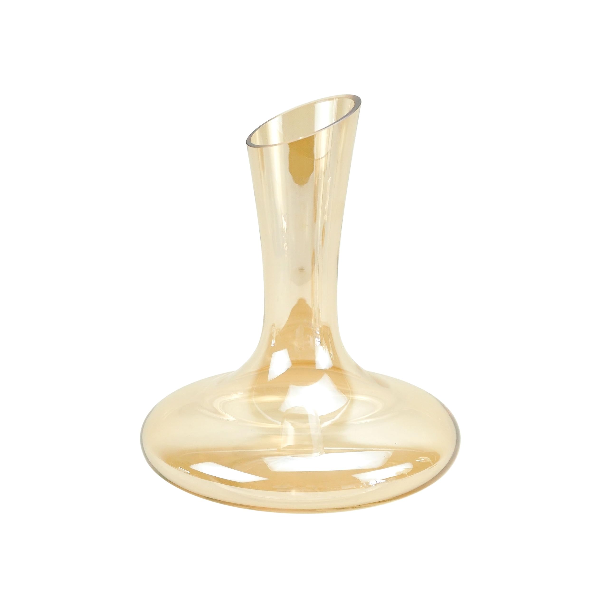 Luxury Gold Wine Glasses Set - 5 Piece (4 Stemless Glasses + 1 Decanter) with Angled Rim for Perfect Aeration | Elegant Modern Barware for Parties, Weddings & Home Decor | Premium Cocktail & Wine Tasting Accessories