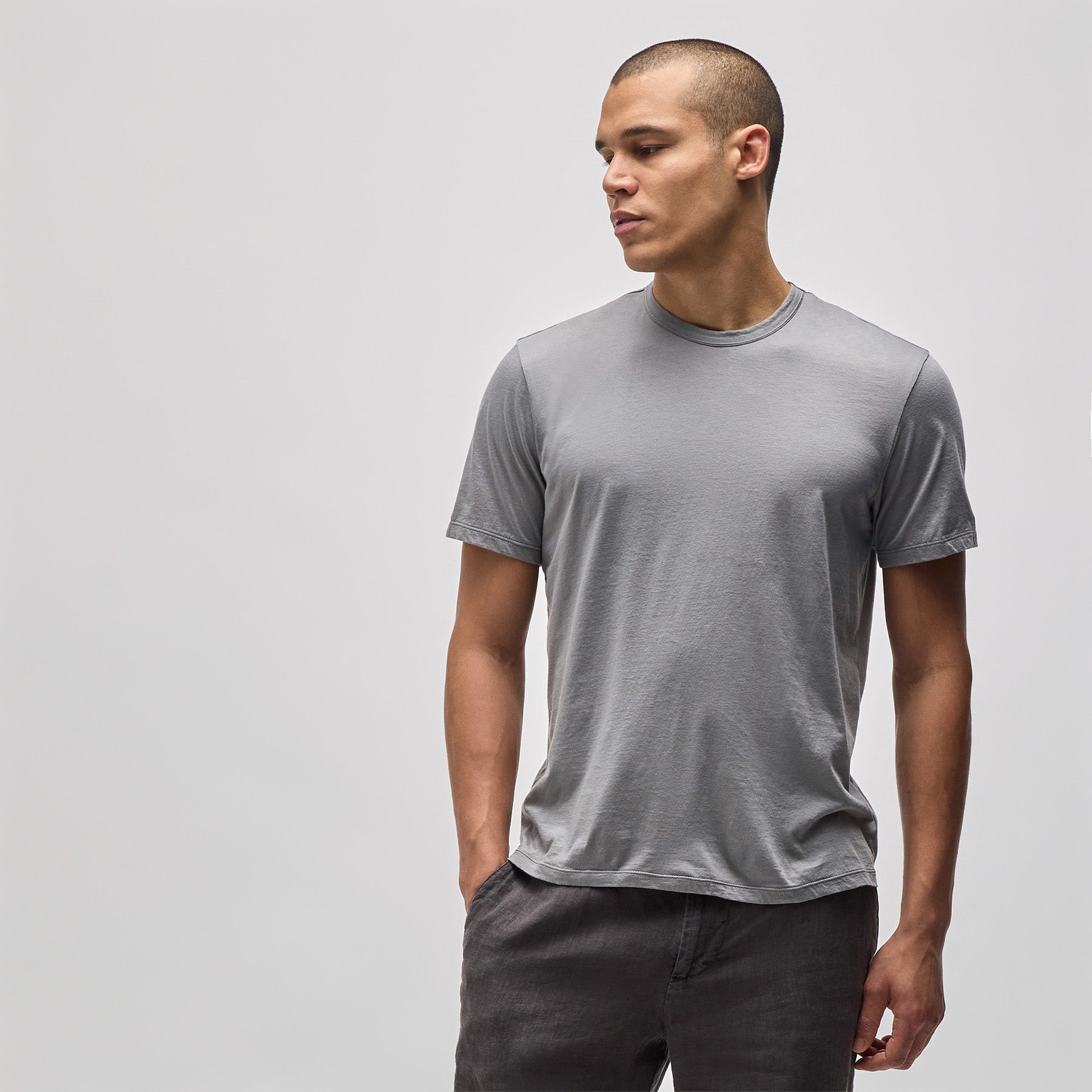 Luxe Lotus Jersey Tee - Soft & Comfortable Women's T-Shirt in Silver Grey | Casual Wear, Layering, Everyday Outfit