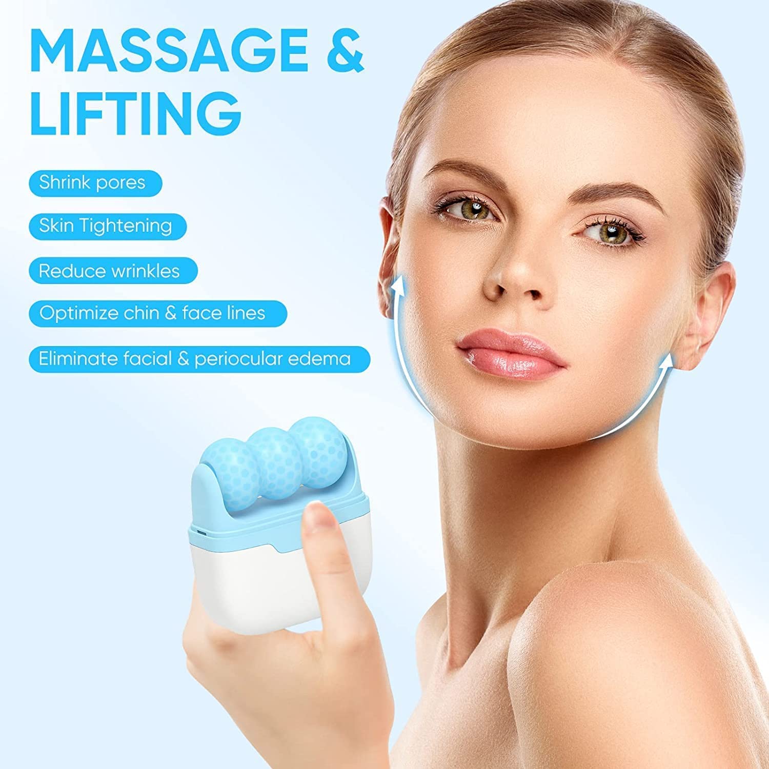 Toriox Ice Roller for Face & Eyes - Cold Therapy Massager for Puffiness, Migraine & Pain Relief - Skin Care & Beauty Tool for Women - Perfect for Morning Routine & Post-Workout Recovery