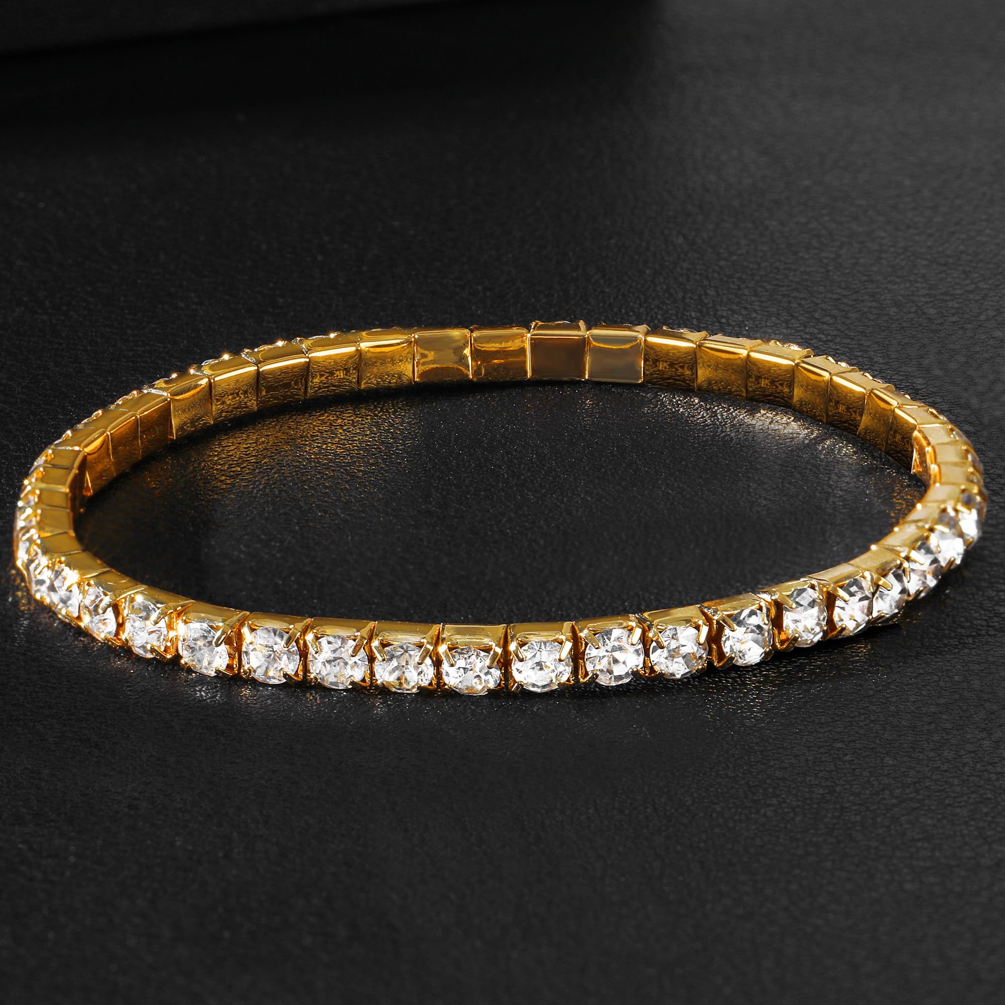 Zealmer Sparkle Multicolor Rhinestone Stackable Stretch Bracelets for Women - Fashion Jewelry for Parties, Weddings & Everyday Wear