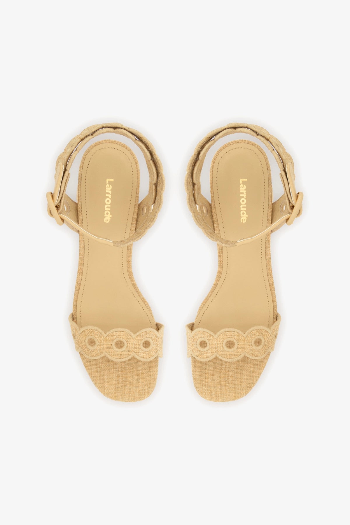 Dolly Broderie Low Sandal Women's Beige Raffia Summer Sandals - Perfect for Beach Vacations, Casual Outings & Boho Fashion