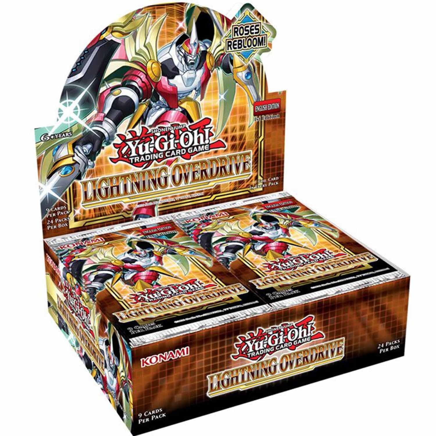 Yu-Gi-Oh! Lightning Overdrive Booster Box 1st Edition English - 24 Packs (9 Cards Each) | Collectible Trading Cards for Game Night & Tournaments