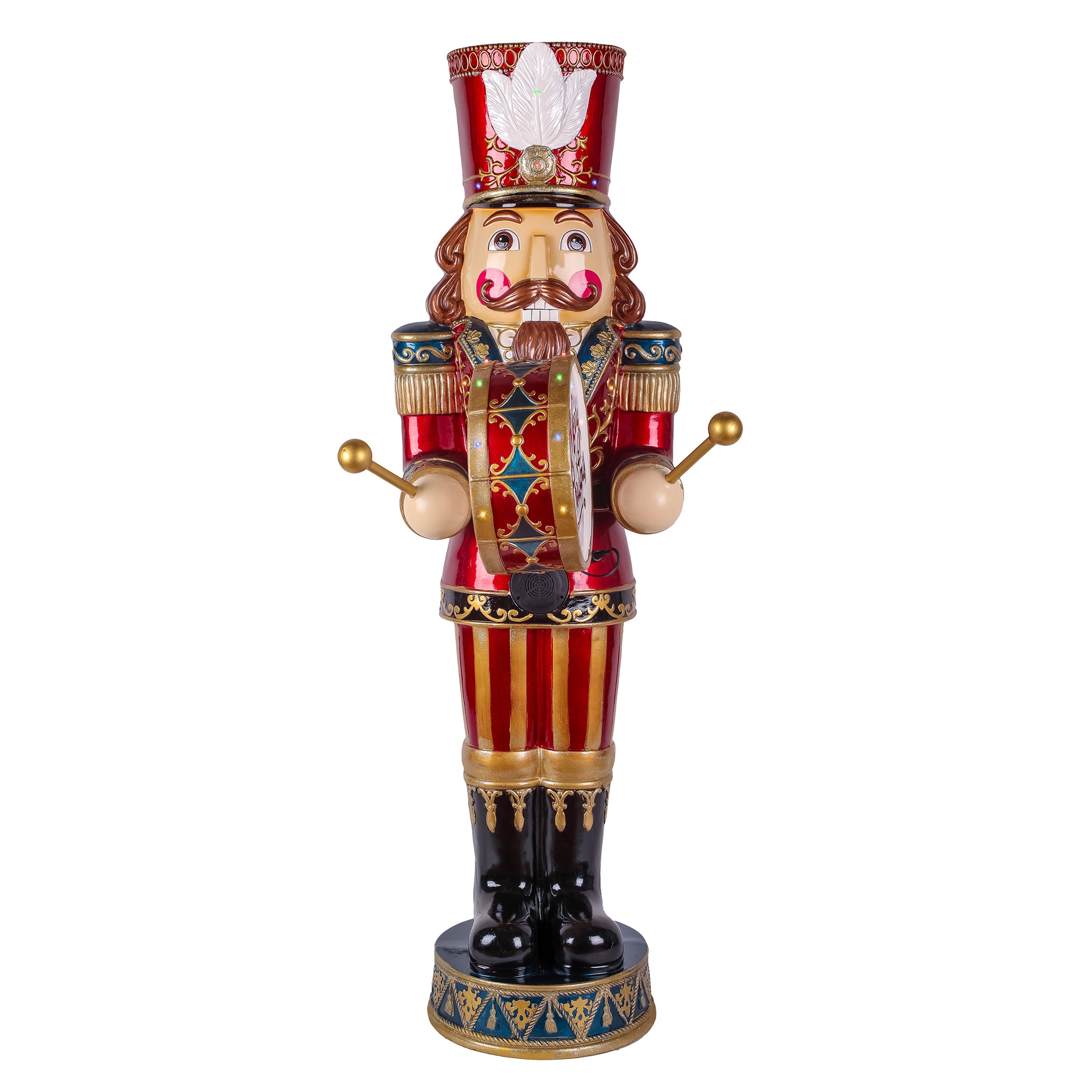 58-Inch Animated Nutcracker Soldier with Multicolor LED Lights & Holiday Music - Perfect for Christmas Decorations, Holiday Parties & Festive Home Displays