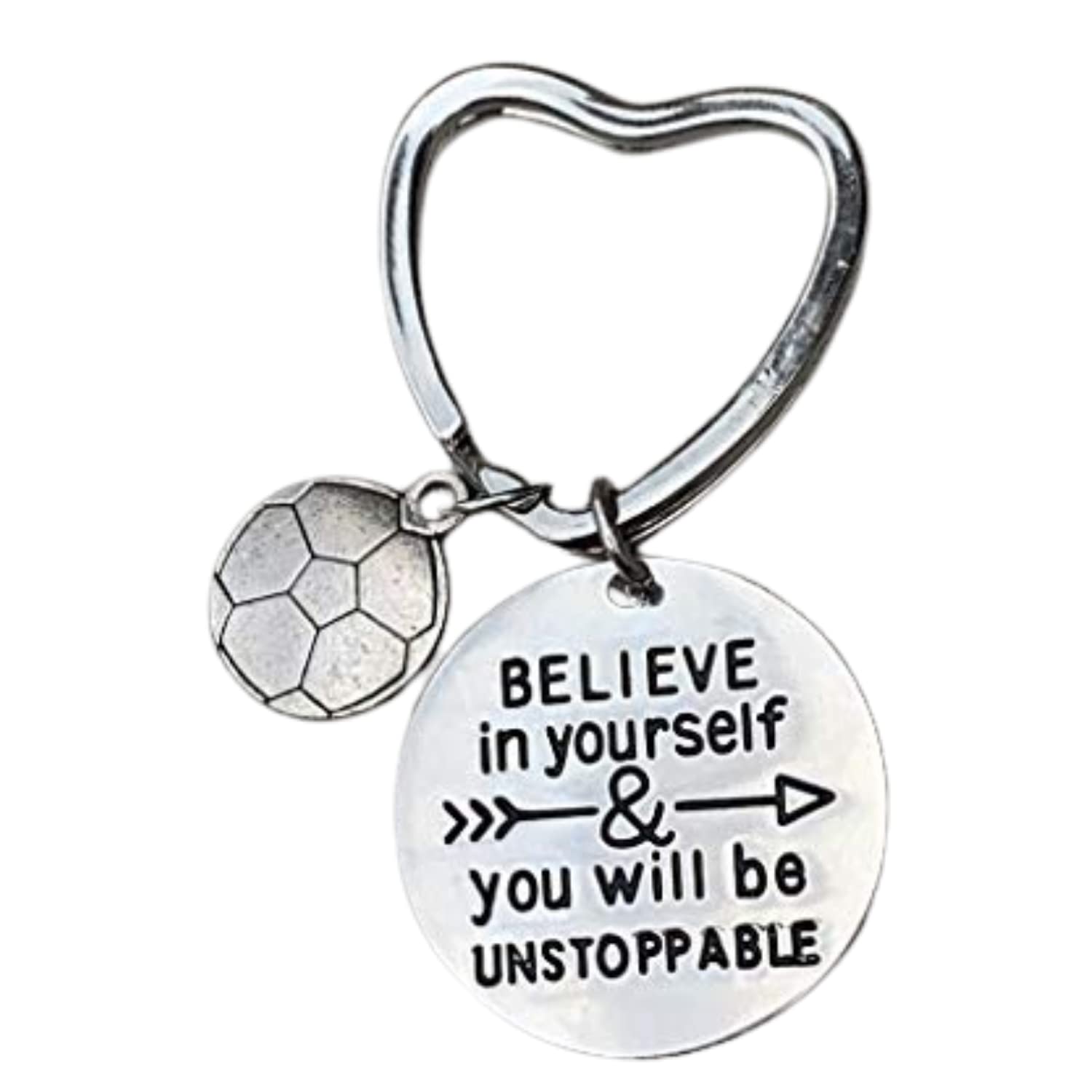 SportyBella Unstoppable Soccer Keychain - Motivational Soccer Player Gift for Men & Women - Perfect for Soccer Lovers, Coaches & Fans - Great for Game Days, Training & Team Spirit