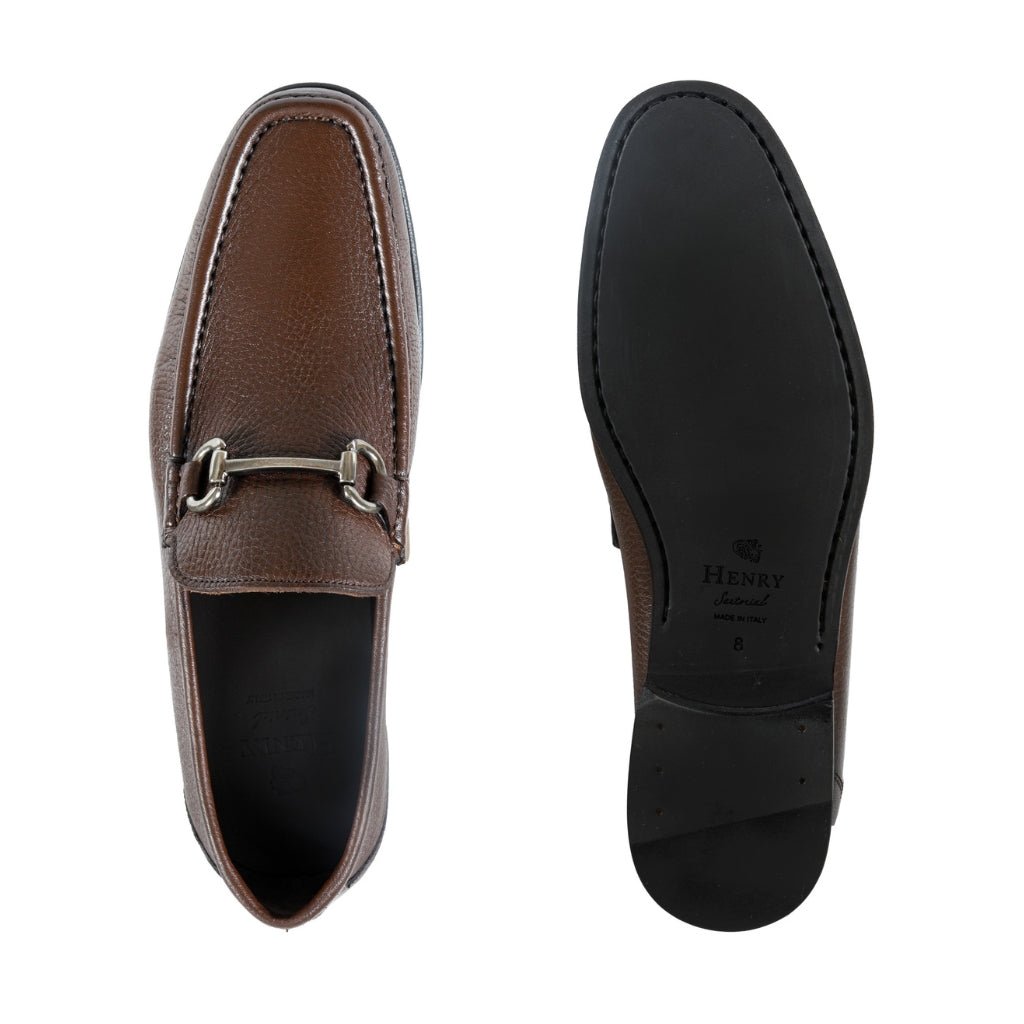 Premium HENRY SARTORIAL Genuine Deerskin Moccasin Shoes for Men - Soft Brown Leather Slip-On Loafers - Comfortable Indoor/Outdoor Casual & Driving Shoes for Everyday Wear