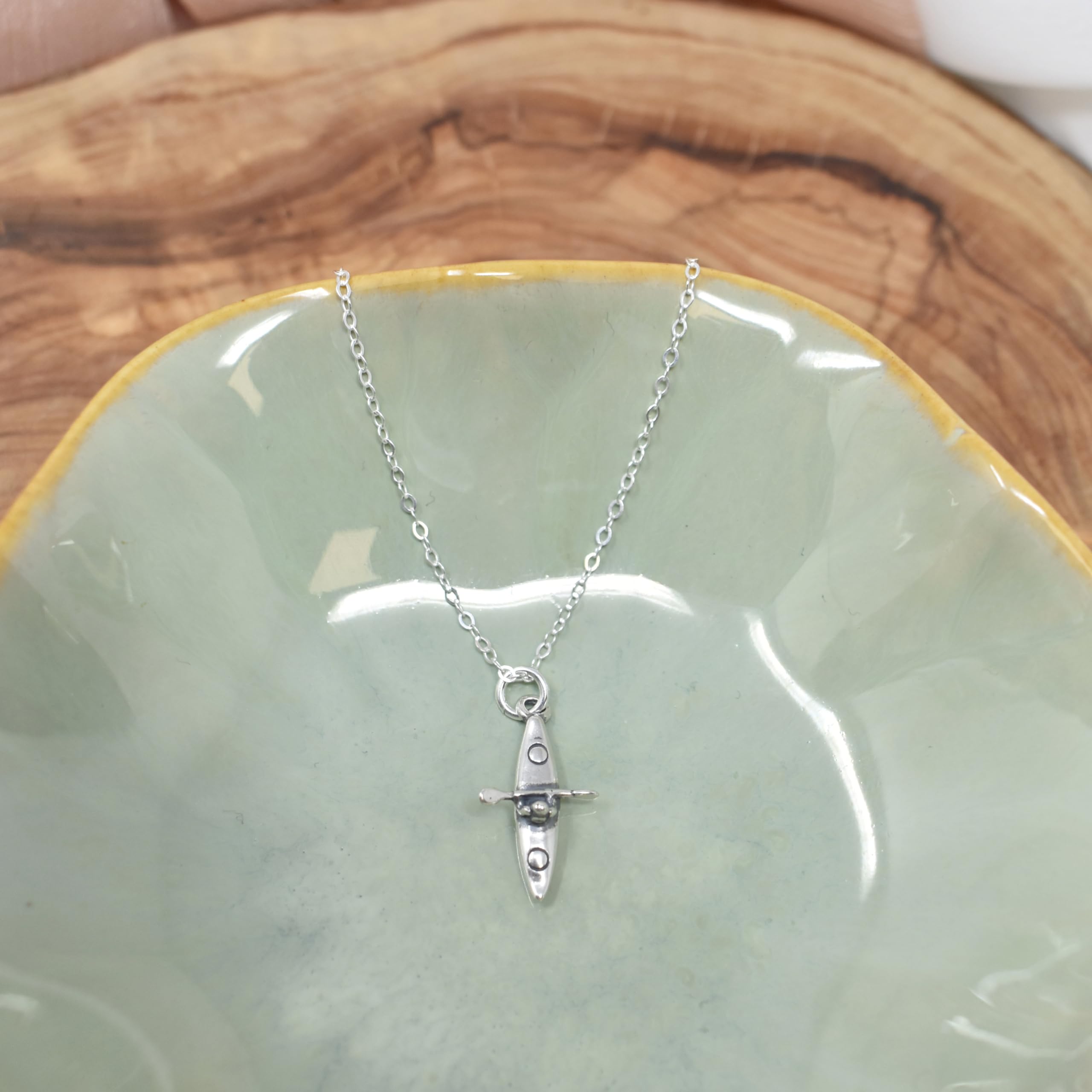 Sterling Silver Kayak Necklace for Women - Elegant Kayaking Jewelry Pendant Gift - Perfect for Kayaking Enthusiasts & Outdoor Lovers