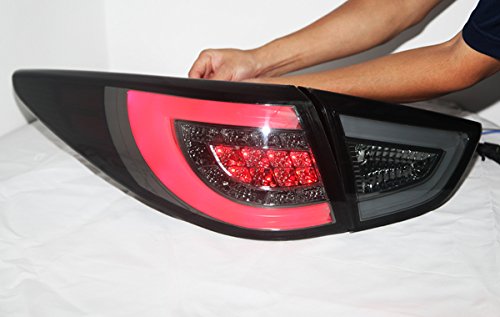 HYUNDAI Tucson IX35 LED Tail Lights (2009-2013) - Black Housing - High Visibility & Durable - Perfect for Night Driving & Custom Car Upgrades