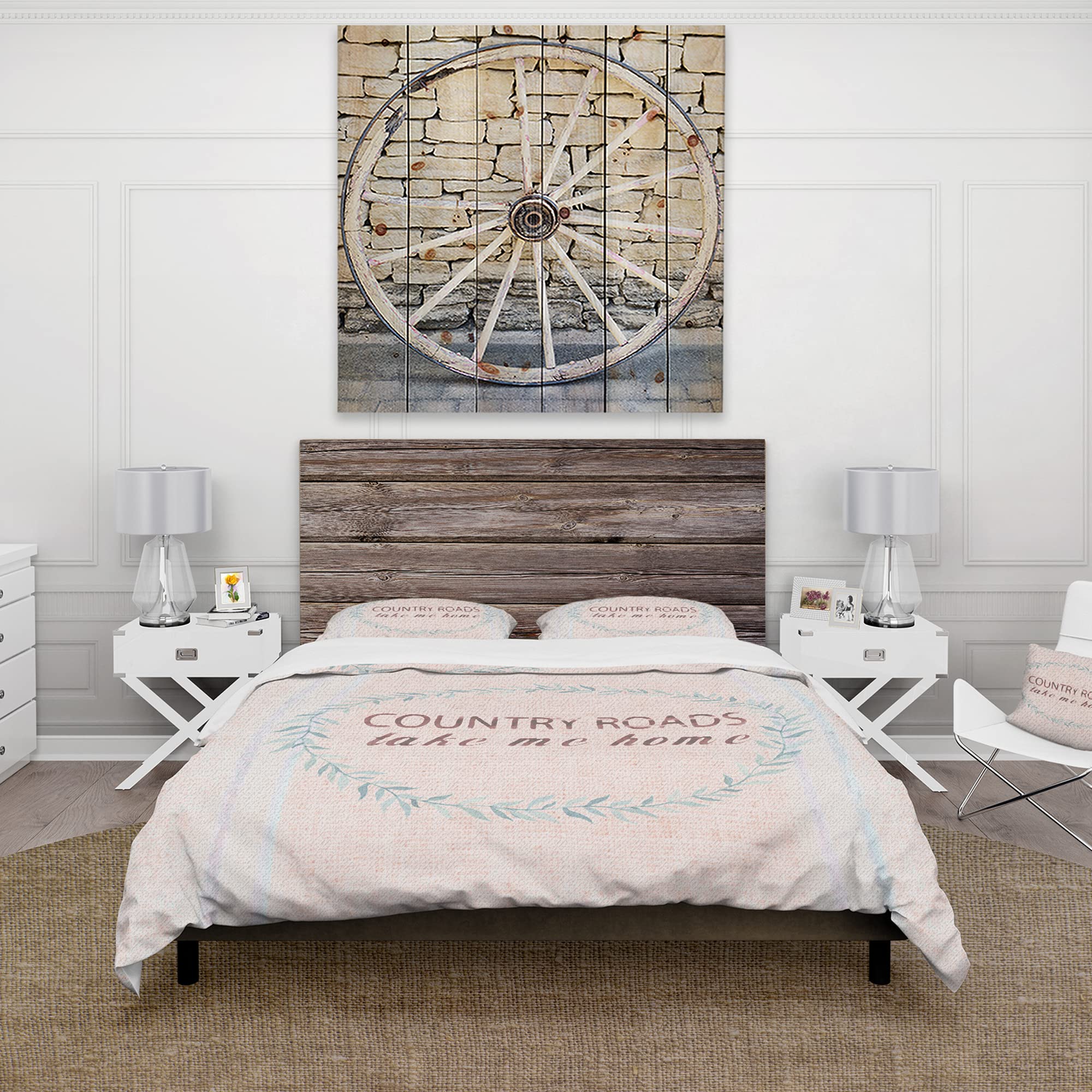 Farmhouse Floral Duvet Cover Set King Size - 3 Piece Pink Bedding Set for All Seasons | Soft & Breathable Cotton Farmhouse Style Duvet Cover with Pillow Shams | Perfect for Master Bedroom, Guest Room & Cozy Farmhouse Decor