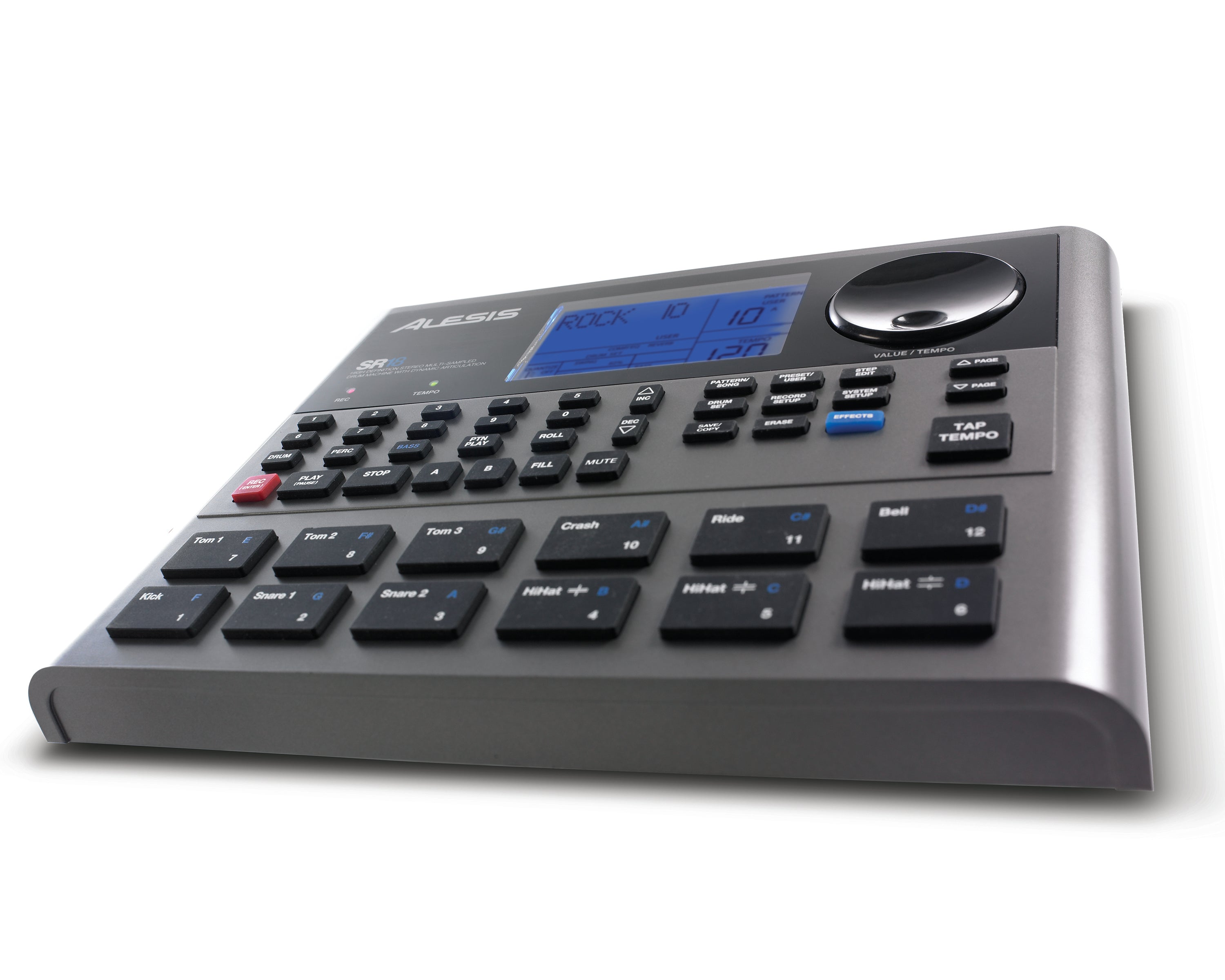 Alesis SR 18 Drum Machine - Professional Electronic Drum Pad with 500+ Sounds, USB MIDI & Built-in Effects for Music Production, Live Performance & Studio Recording