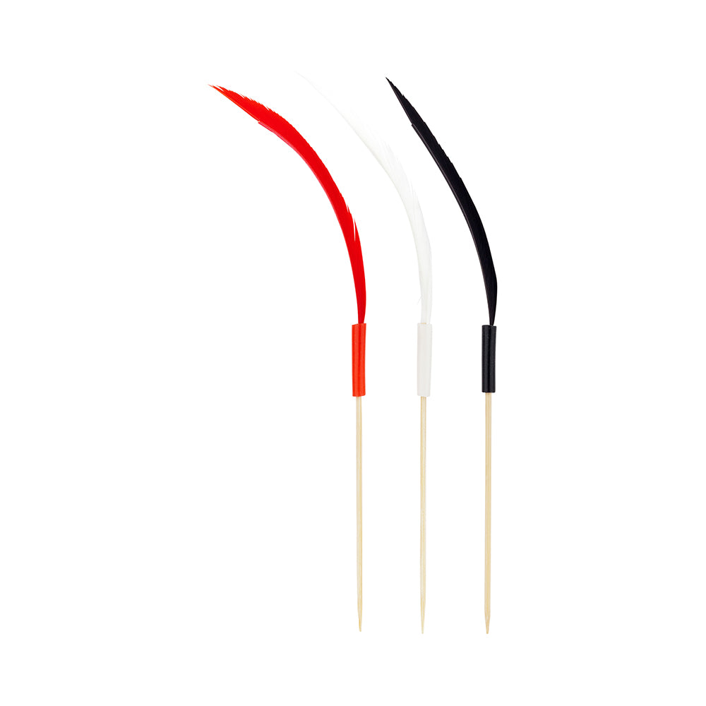 Premium Bamboo Quill Feather Skewers - 500 Count Box | Natural BBQ & Cocktail Skewers for Grilling, Party Appetizers & Drink Garnishes