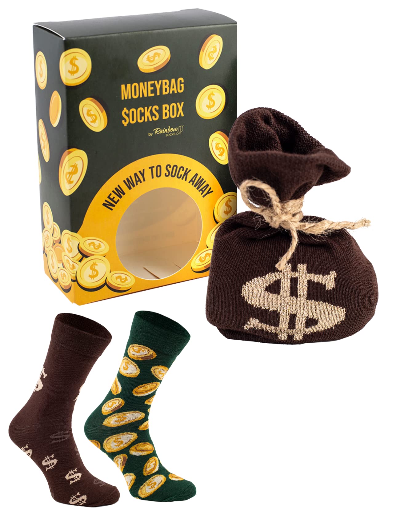 Rainbow Moneybag Socks for Men & Women - Funny Novelty Gift Socks in Premium Gift Box - Perfect for Birthday Gifts, Christmas Stocking Stuffers & Unique Fashion Accessories