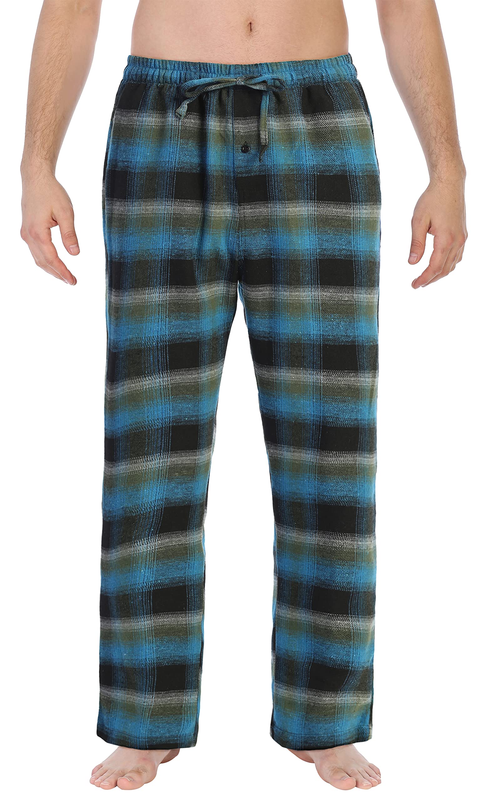 Gioberti Men's Soft Brushed Flannel Pajama Pants with Elastic Waist - Cozy Winter Sleepwear & Lounge Pants for Home Relaxation