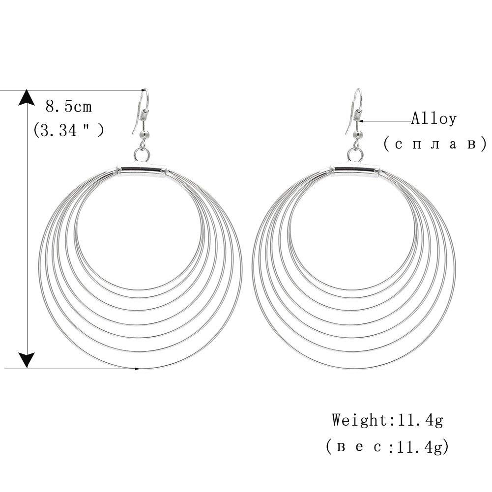 Stylish Multilayer Round Hoop Drop Earrings - Large Boho Dangle Earrings for Women | Perfect for Parties, Weddings & Everyday Fashion