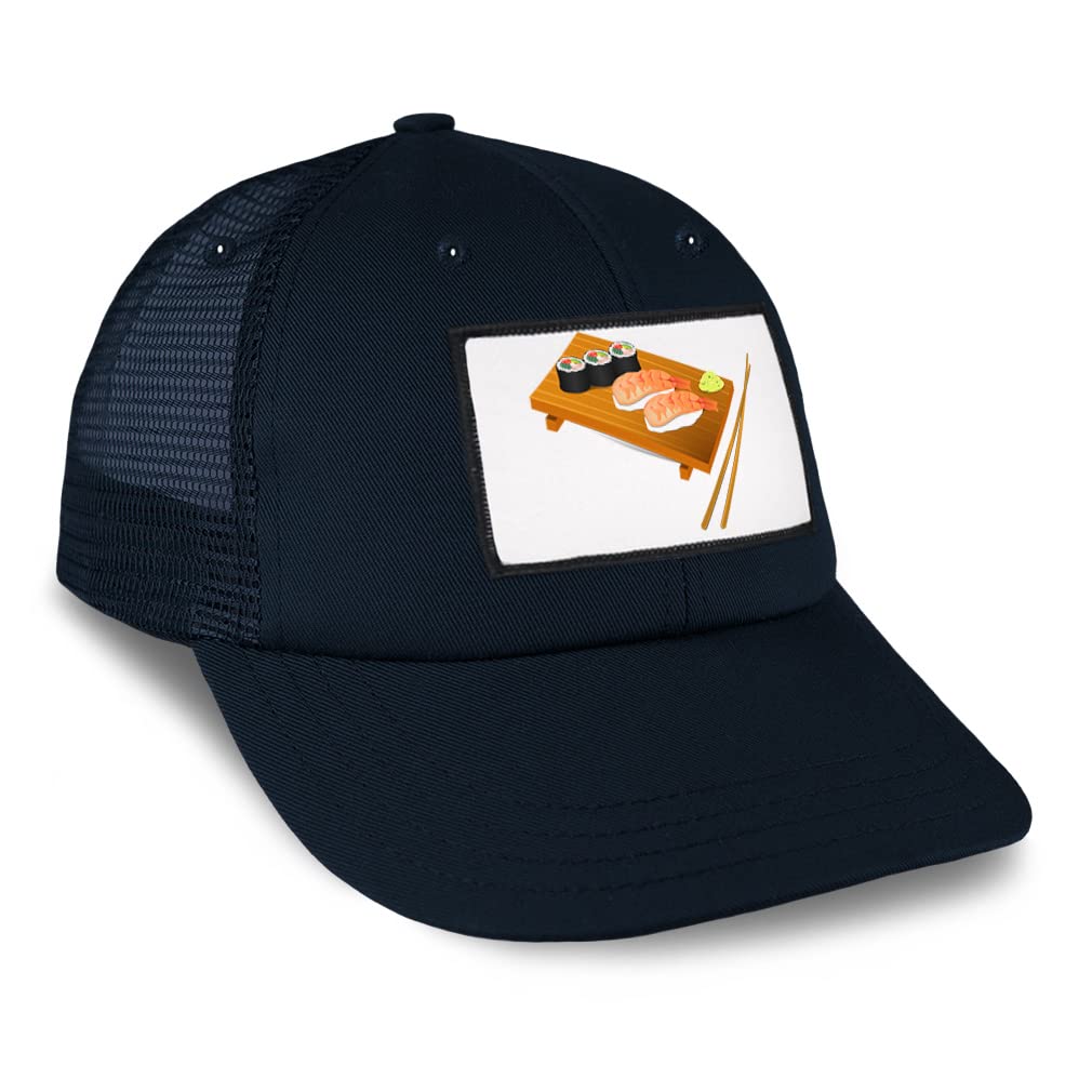 Speedy Pros Patch Hat - Vintage Trucker Baseball Cap with Sushi Food Design - 100% Cotton Adjustable Snapback for Men & Women - Perfect for Sushi Lovers, Japanese Food Enthusiasts, and Casual Streetwear Fashion