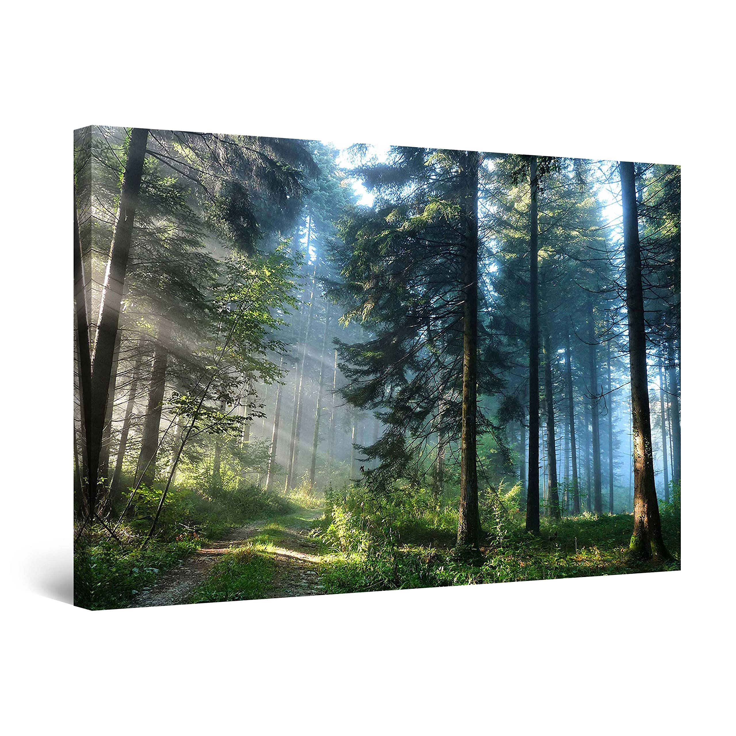 Startonight Forest Road Canvas Wall Art - 24x36 Inch Nature Landscape Painting, Stretched Ready to Hang Modern Home Decor for Bedroom & Living Room - Luminous Artwork Perfect for Cozy Spaces & Meditation Rooms