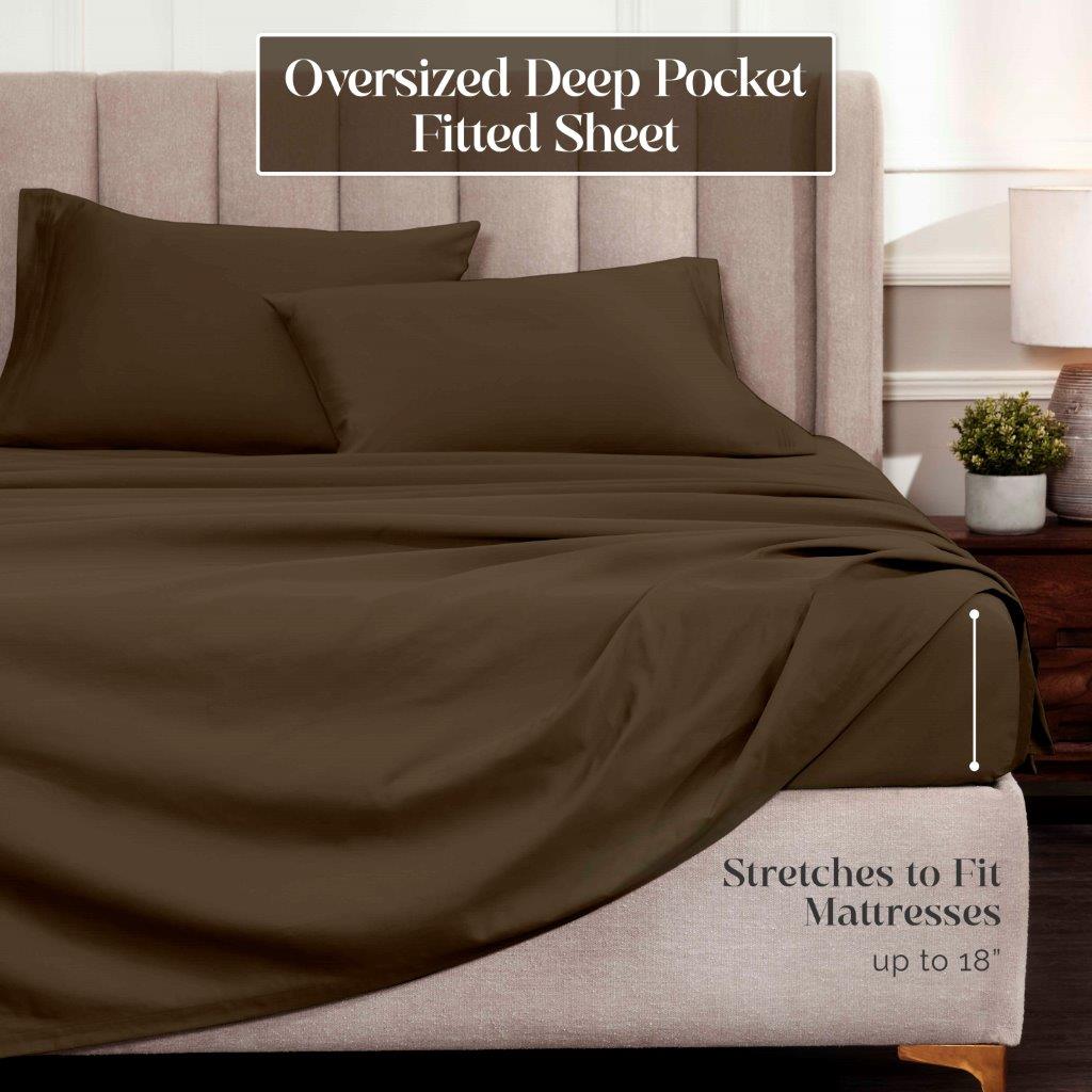 Premium 1500 Thread Count Egyptian Cotton Sheet Set - Eco-Friendly, Breathable & Hypoallergenic - Perfect for Luxury Bedding & Hot Sleepers