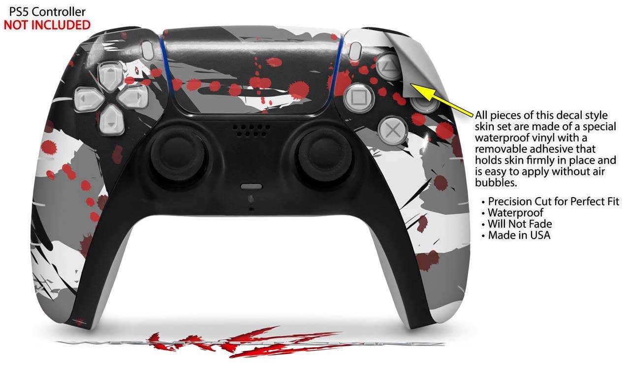 PS5 DualSense Controller Skin Wrap - Abstract Red for Gaming Protection