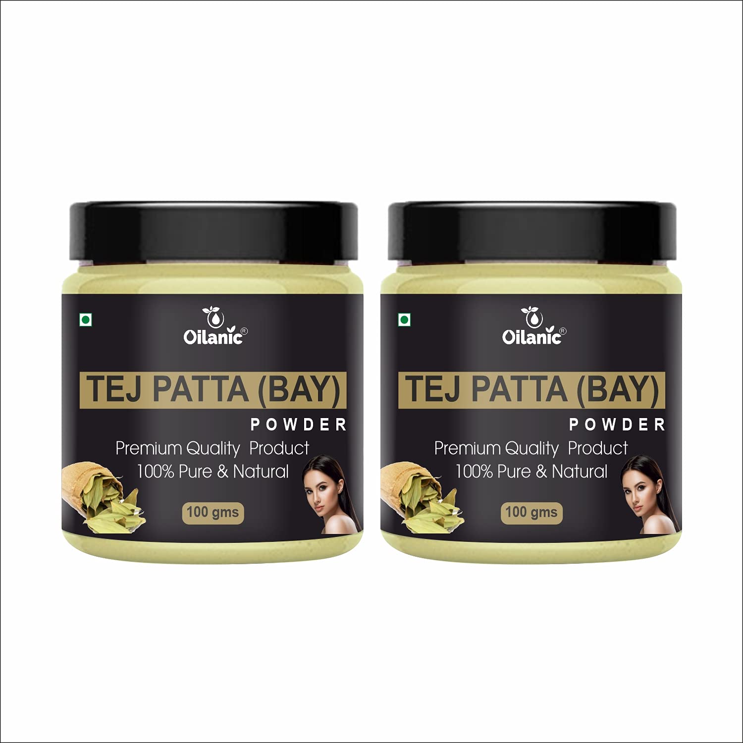 Oilanic 100% Pure & Natural Bay Leaf Powder (Tej Patta) - 2 Pack (200g Each) for Skin & Hair Care | DIY Beauty Recipes, Herbal Remedies & Ayurvedic Treatments