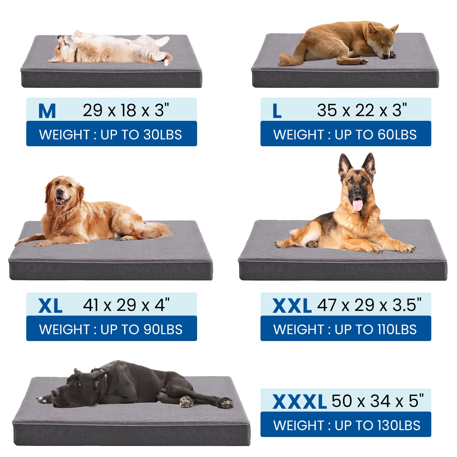 Orthopedic Cooling Dog Bed for Large Dogs Up to 65Lbs - Memory Foam Pet Bed with Washable Cover - Perfect for Arthritic Pets & Hot Weather Relief - Great for Living Room, Bedroom or Outdoor Use