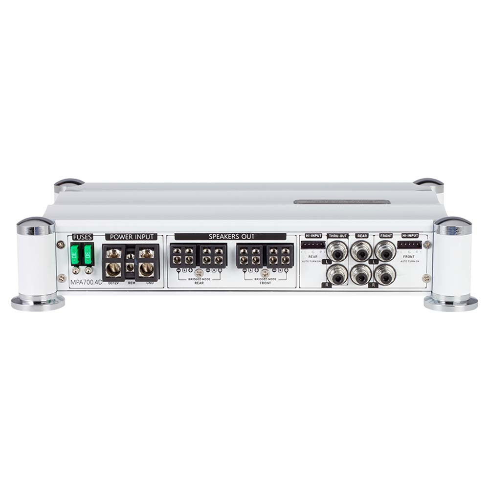Precision Power MPA700.4D 700W RMS 4-Channel Marine Amplifier - Water Resistant Class D Car Audio Amp for Boats, Cars & Trucks | High Power Bass Boost & Clear Sound
