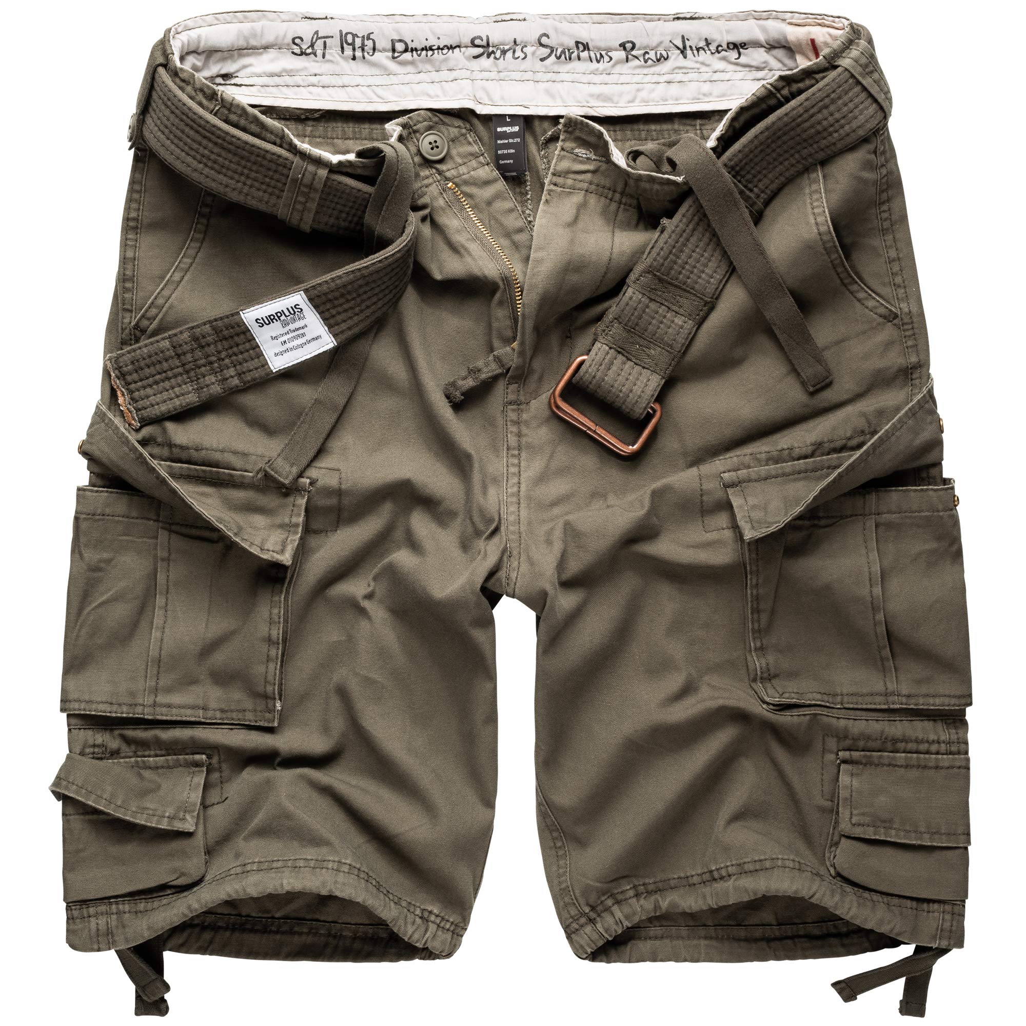 Men's Olive Green Division Shorts - Lightweight Quick-Dry Casual Athletic Shorts for Running, Gym, and Outdoor Activities