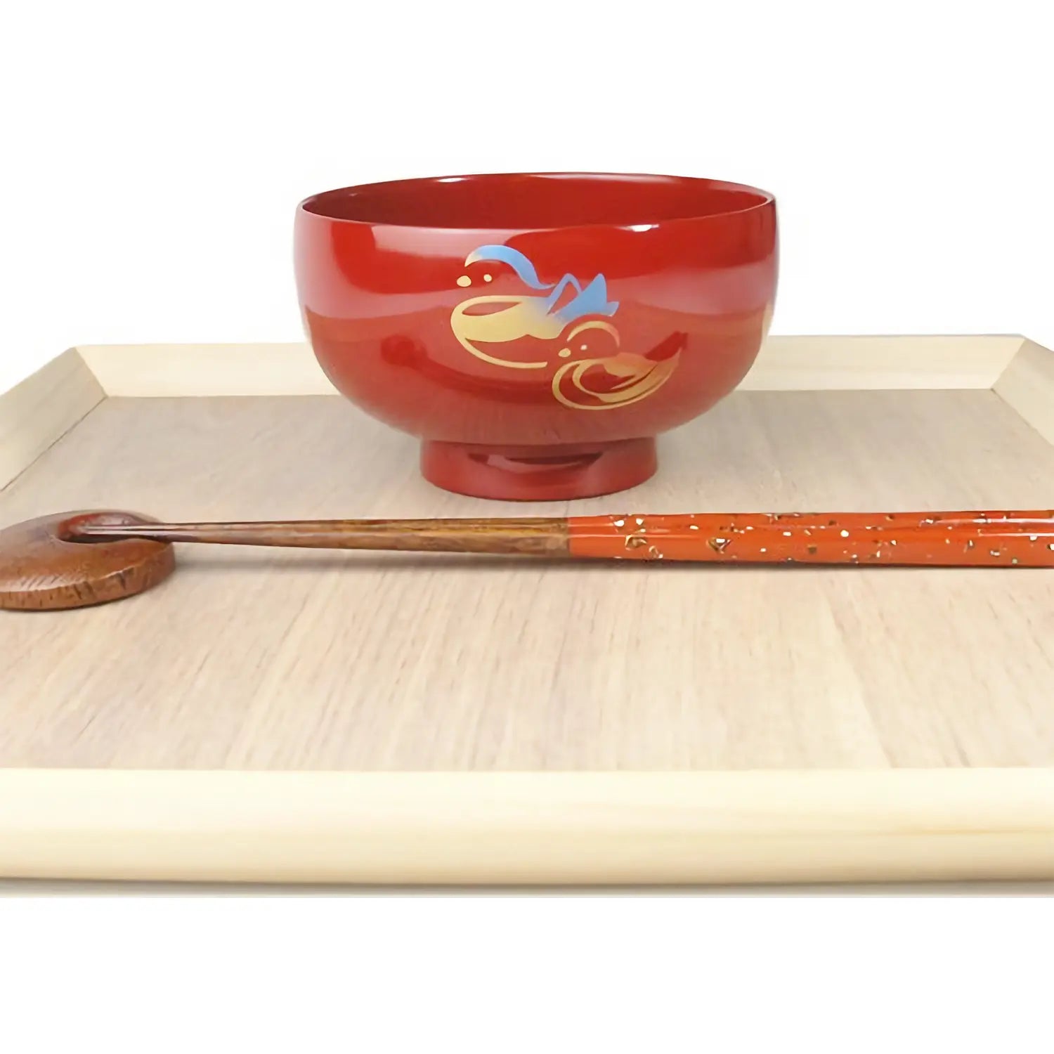 Premium Echizen Shikki Synthetic Resin Couple Soup Bowls - Mandarin Duck Design - Durable & Microwave Safe - Perfect for Romantic Dinners, Anniversaries & Asian Cuisine