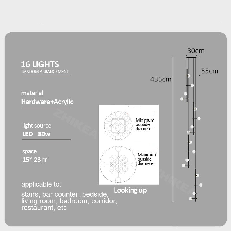 Globe Stems Chandelier - Elegant Crystal Ceiling Light Fixture for Dining Room, Living Room & Bedroom | Modern Home Decor Lighting