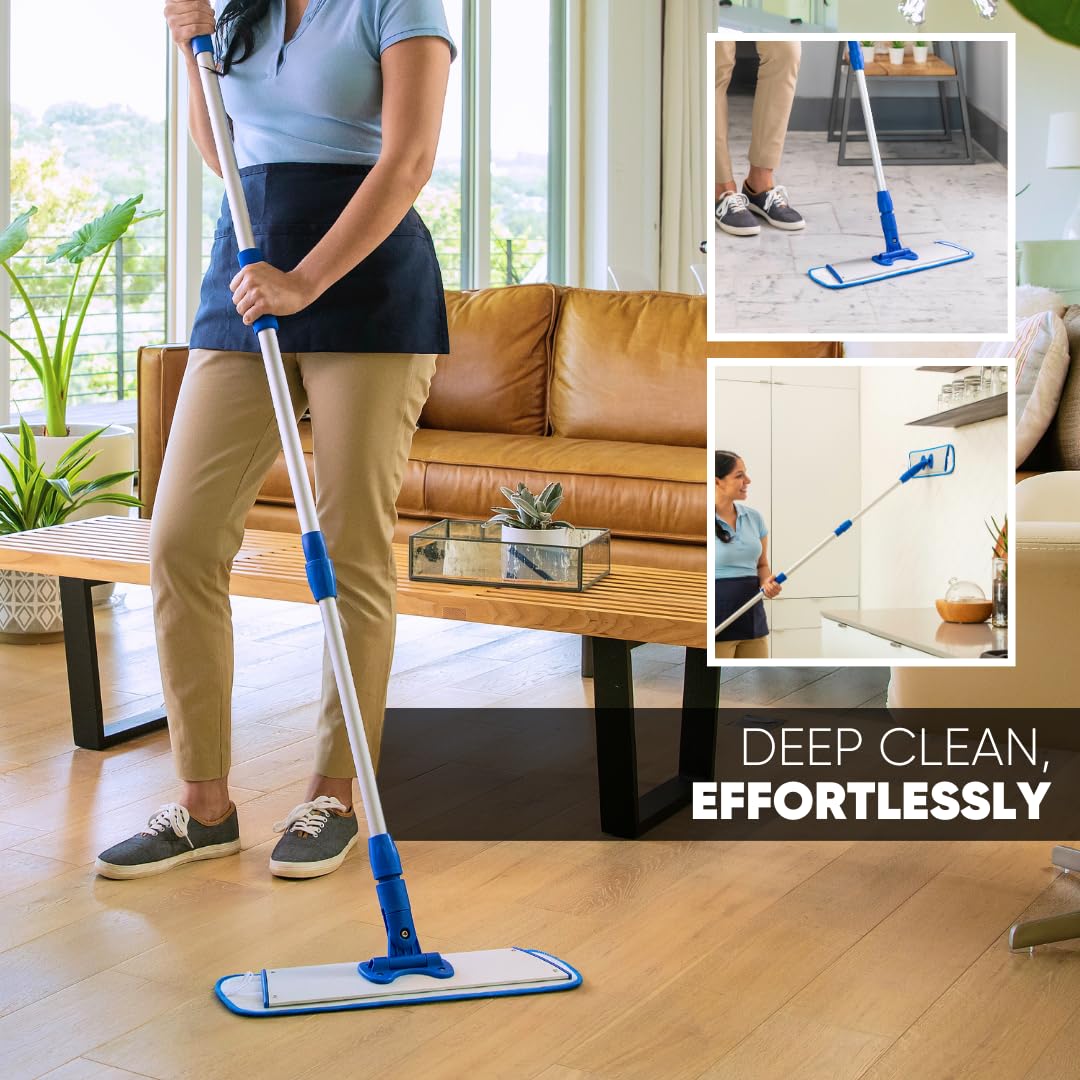Bulk 18 Inch Microfiber Wet Mop Pads - 108 Count Case for Wholesale | Compatible with All Velcro Mop Frames | Machine Washable & Reusable | Perfect for Commercial Cleaning, Janitorial Services & Home Use